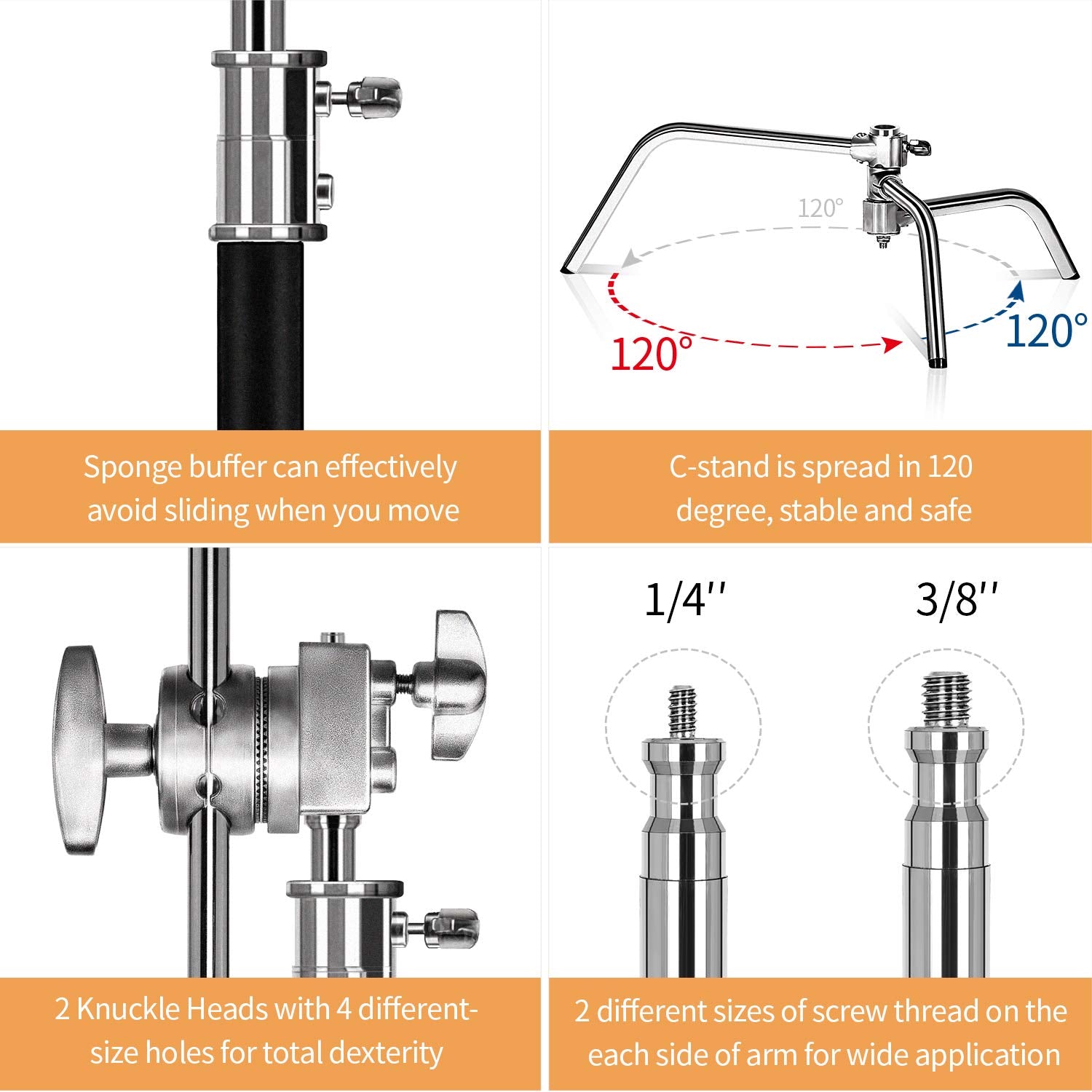 Showmaven C Stand With Boom Arm, Heavy Duty 10Ft Light Stand For Photography Studio Video Reflector, Monolight And Backdrops