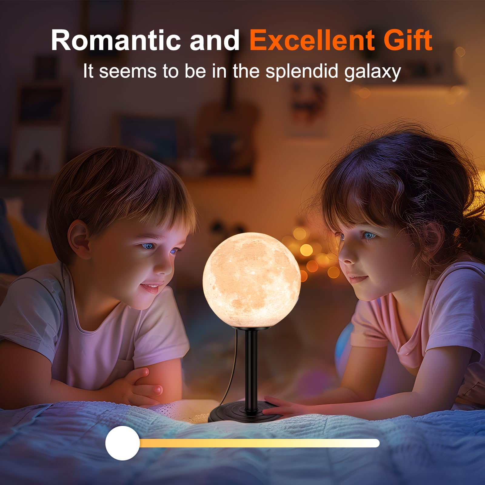 Jimimoro Moon Lamp Led Night Light - Dimmable Bedside Lamps Small Modern Bedroom Lamp Led Desk Light With 25 Lighting Modes 3D Printed Realistic Moon Surface - Perfect For Girls Boys Kids Birthday