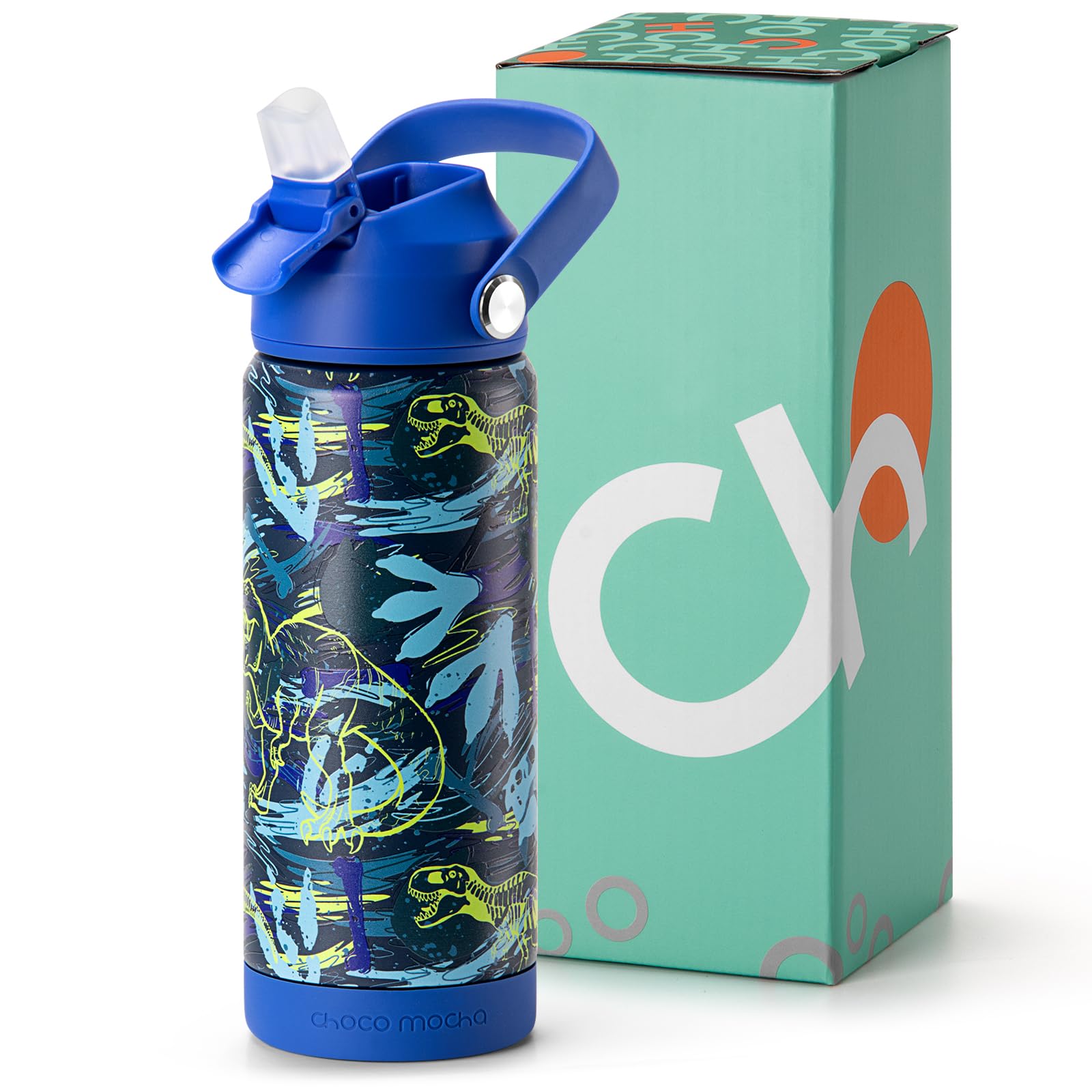 Choco Mocha Kids Water Bottle For School, Kids Insulated Dinosaurs Water Bottle Stainless Steel