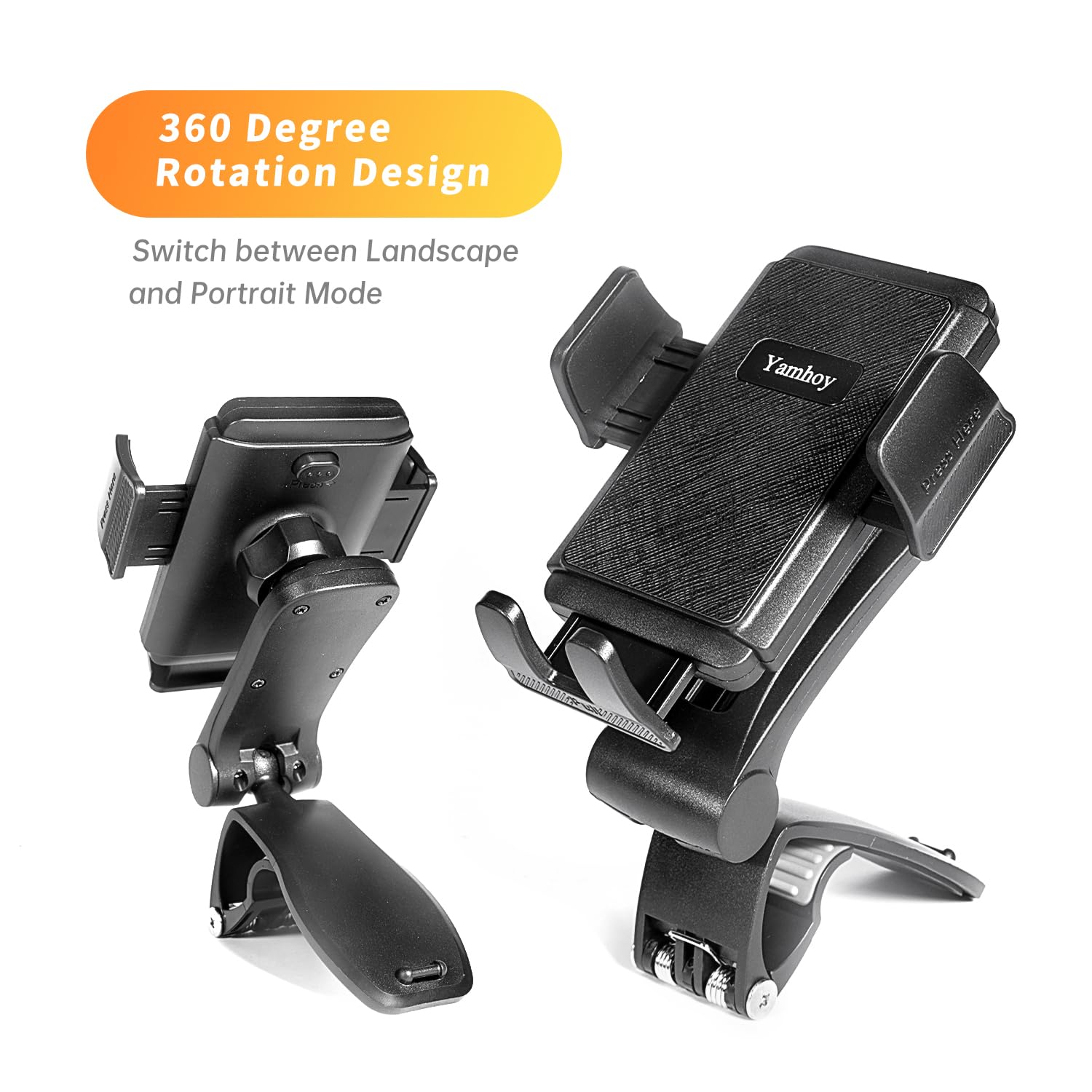 Yamhoy Car Phone Holder Mount Dashboard And Air Vent Cell Phone Car Mount 360 Degree Rotation Multifunctional Design Hands  Fit For All Smartphones