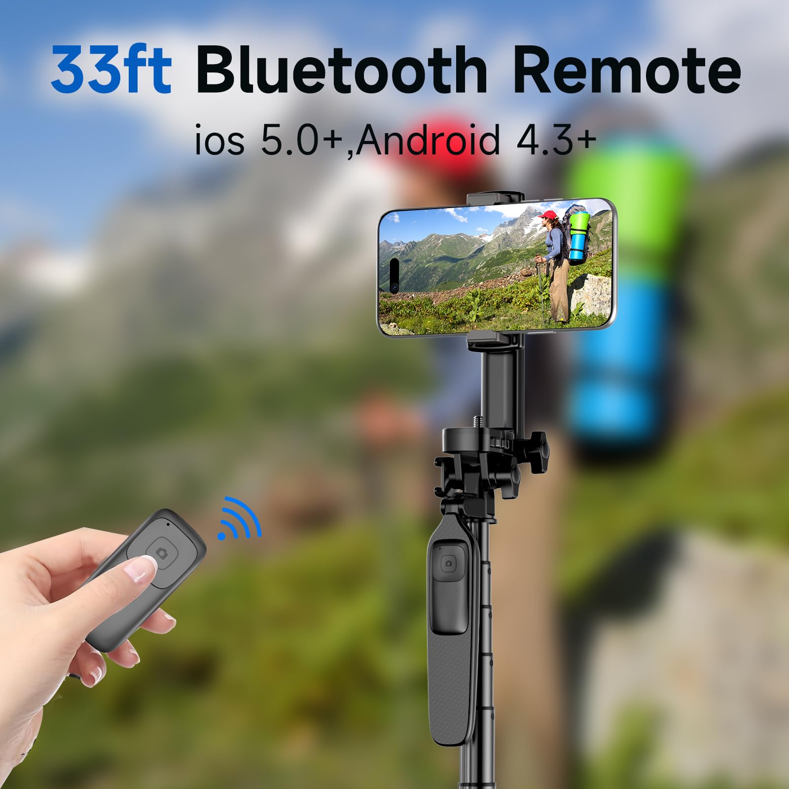 Zzr Seven Tripod For Iphone, Selfie Stick For Iphone With Remote, Phone Tripod For Recording, Compatible With All Cell Phone And Camera X70 (80")