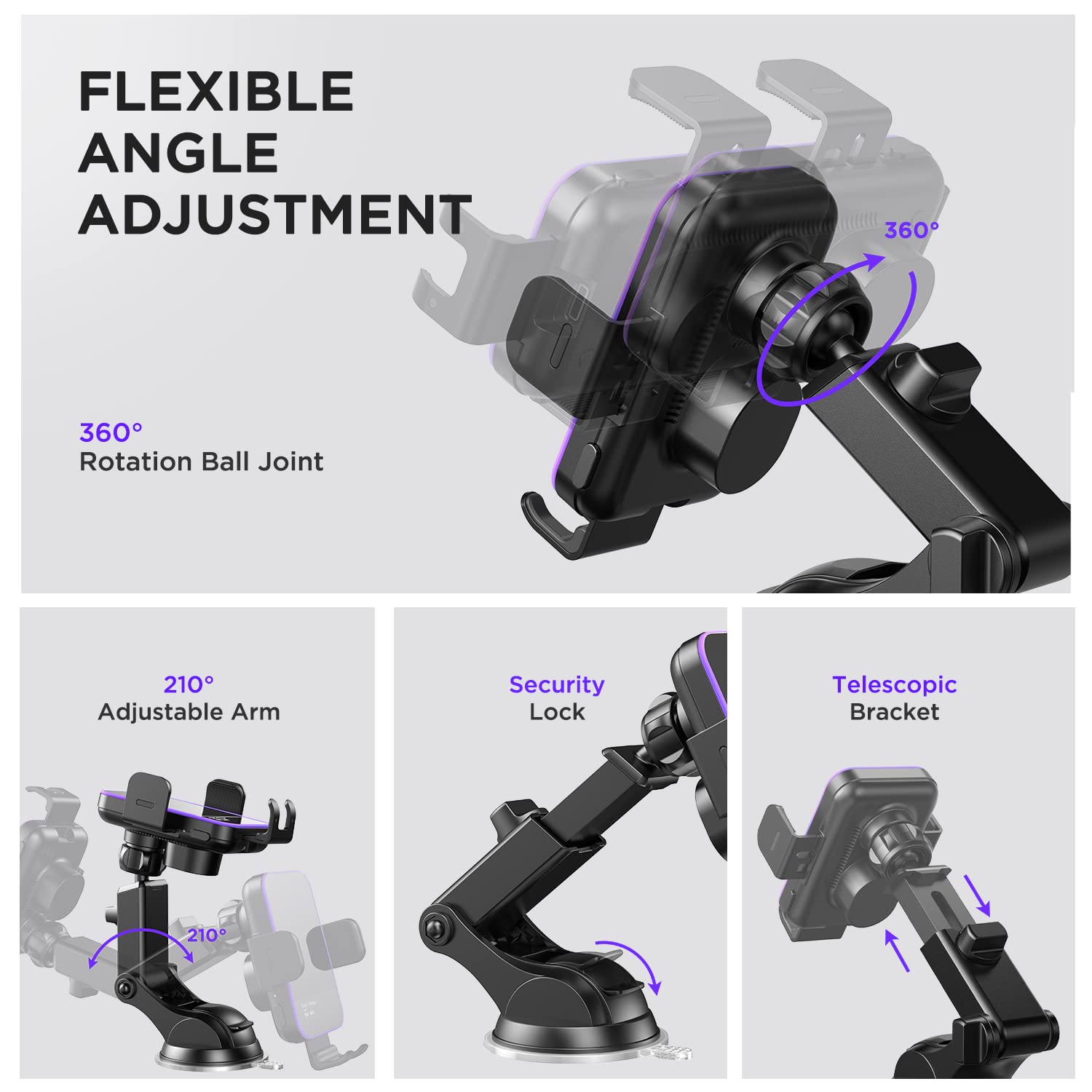 Mosurr Wireless Car Charger,【7 Colored Rgb Backlit】 15W Auto Clamping Phone Holders For Your Car Fit For Iphone 16 15 14 13 12 Mini Pro Max 11 Xr Xs, Samsung Galaxy S25 Ultra S24 S23 S22 S21+, Etc