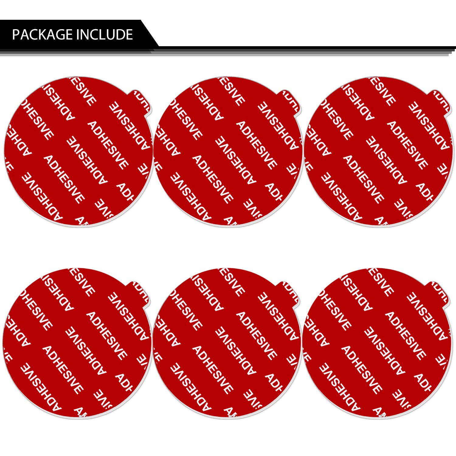 Pkyaa Dashboard Pad Mounting Disk Sticky Adhesive Replacement Kit, 6Pcs 3.15"(80Mm) Circle Heat Resistant Double-Sided Stickers For Suction Cup Car Phone Holder Disc & Windshield Dash Cam