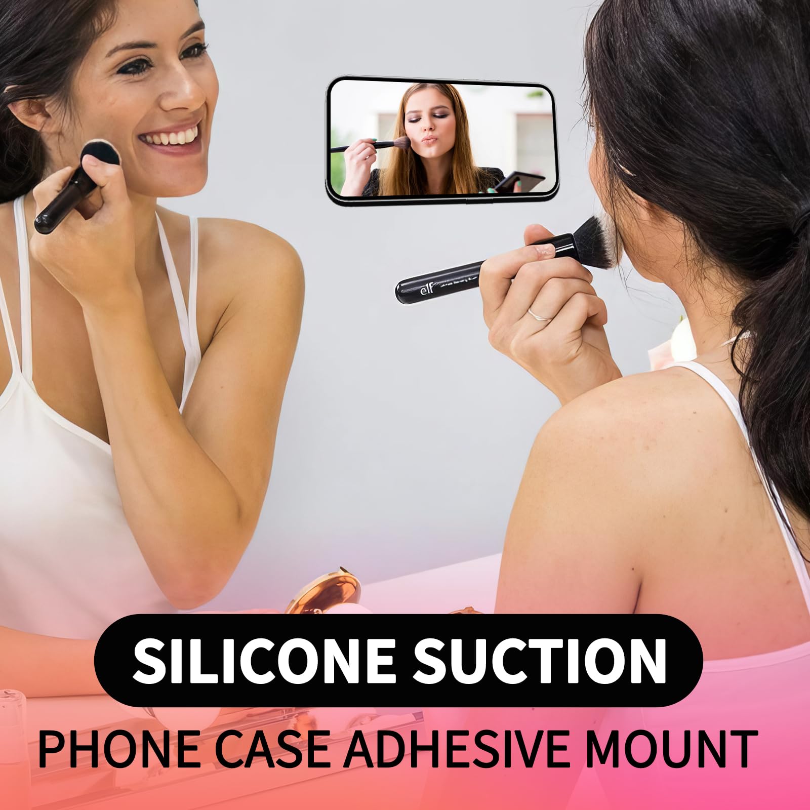 Zyccer Double Sided Silicone Suction Phone Holder Mount,Compatible With Iphone And Android Cases Hands- Mirror Shower Phone Mount Strong Grip Holder (Transparent, Single Sided 1Pcs)