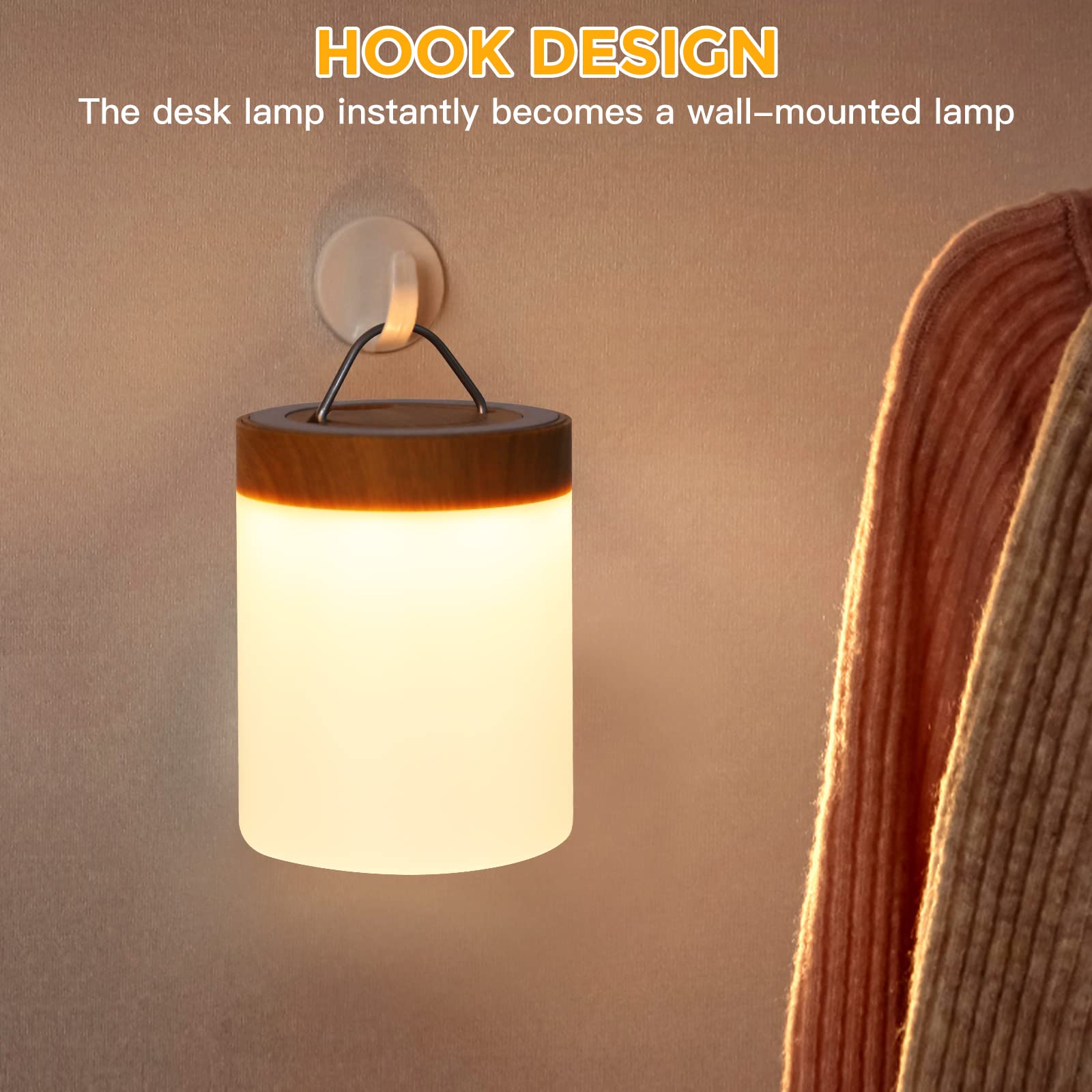 Inflelos Night Light Touch Lamp, Led Table Lamp Bedside Lamp Rgb Table Lamp Bedroom Lamp With Touch Sensor, Portable Desk Lamp Built-In Battery Rechargeable Dimmable, 3 Intensity White Warm Light.
