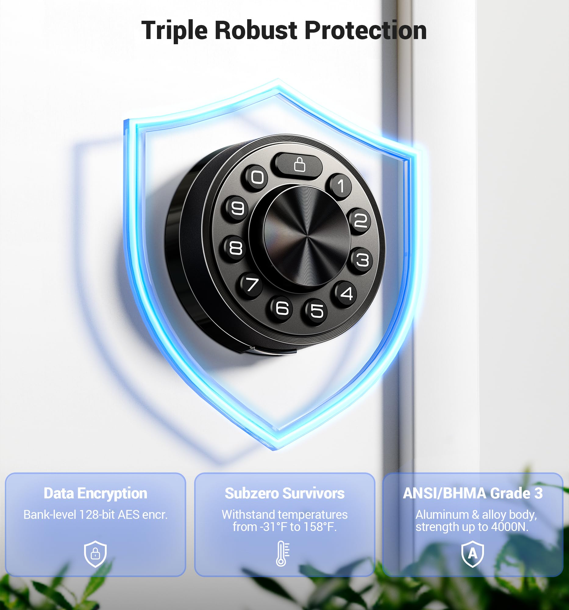 Veise Smart Deadbolt With App Control, 6-In-1 Keyless Entry Door Lock With 2 Keys, Electronic Digital Keypad For Front Door, Auto Lock, Waterproof, Easy Installation, Matte Black