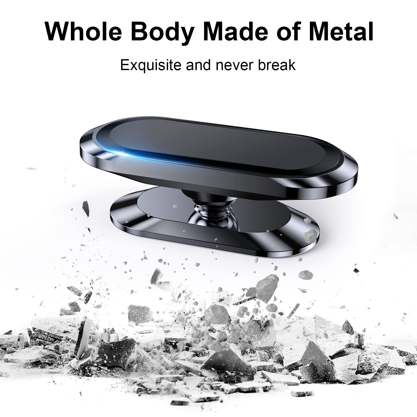 Coolpow 【2-Pack】 Magnetic Phone Holder For Car Dash【Strong Magnet】 Magnetic Car Phone Holder Mount 【4 Plate】 Phone Holders For Your Car Phone Mount For Car Dashboard Cell Phone Car Mount For Iphone Samsung