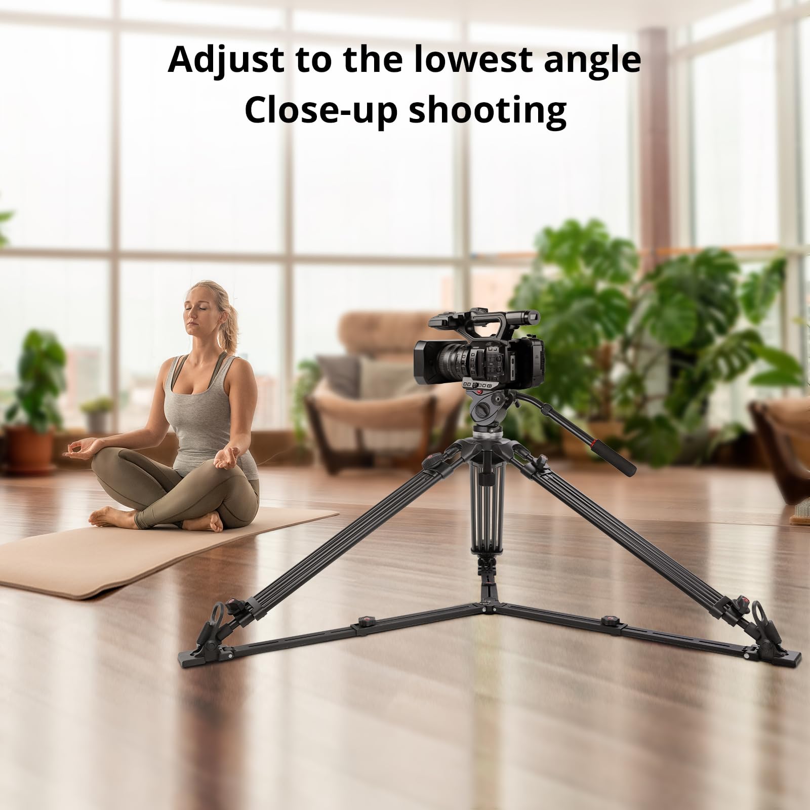 Gvm Great Video Maker Gvm 67" Video Tripod With Adjustable Damping Fluid Head, Metal Heavy Duty Dual-Mode Qr Plate Compatible Flexible 360° Pan+90°/-75° Tilt, Max Load 22Lb/10Kg, For Dslr, Camcorders And Video Shooting