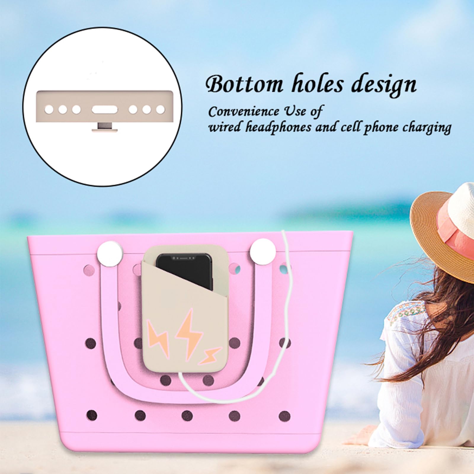 Vrhgl Bogg Bag Phone Holder, Daisy Bogg Bag Charms, Find Your Phone In A Second With Cell Phone Holder For Bogg Bag,Cream Bogg Bag Accessorie,  For Mom
