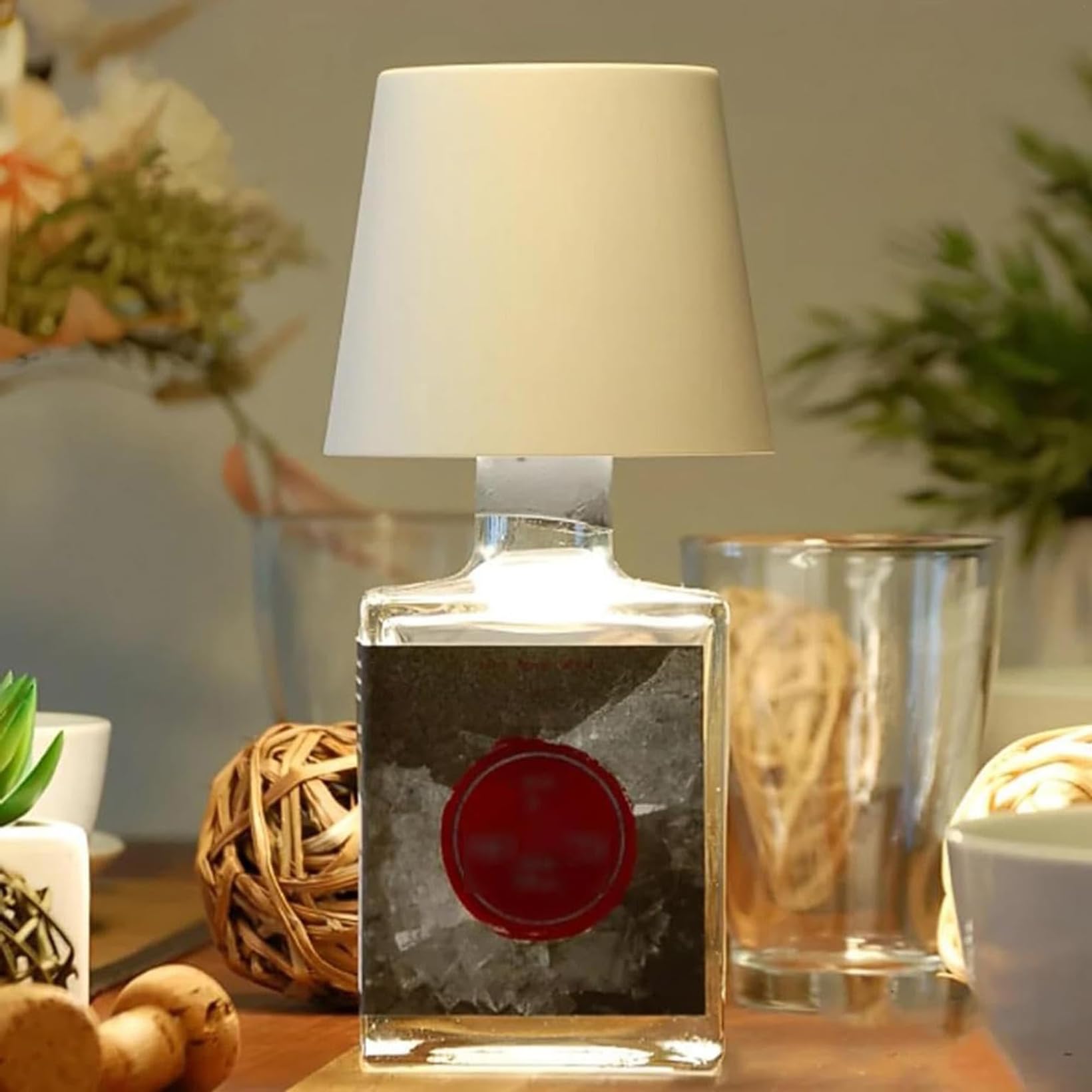 Rehenbsem Wireless Bottle Lamp,Wine Bottle Led Night Light,Touch Cordless Table Lamp With Rgb Breathing Light,Bottle Lights With 3 Modes Light