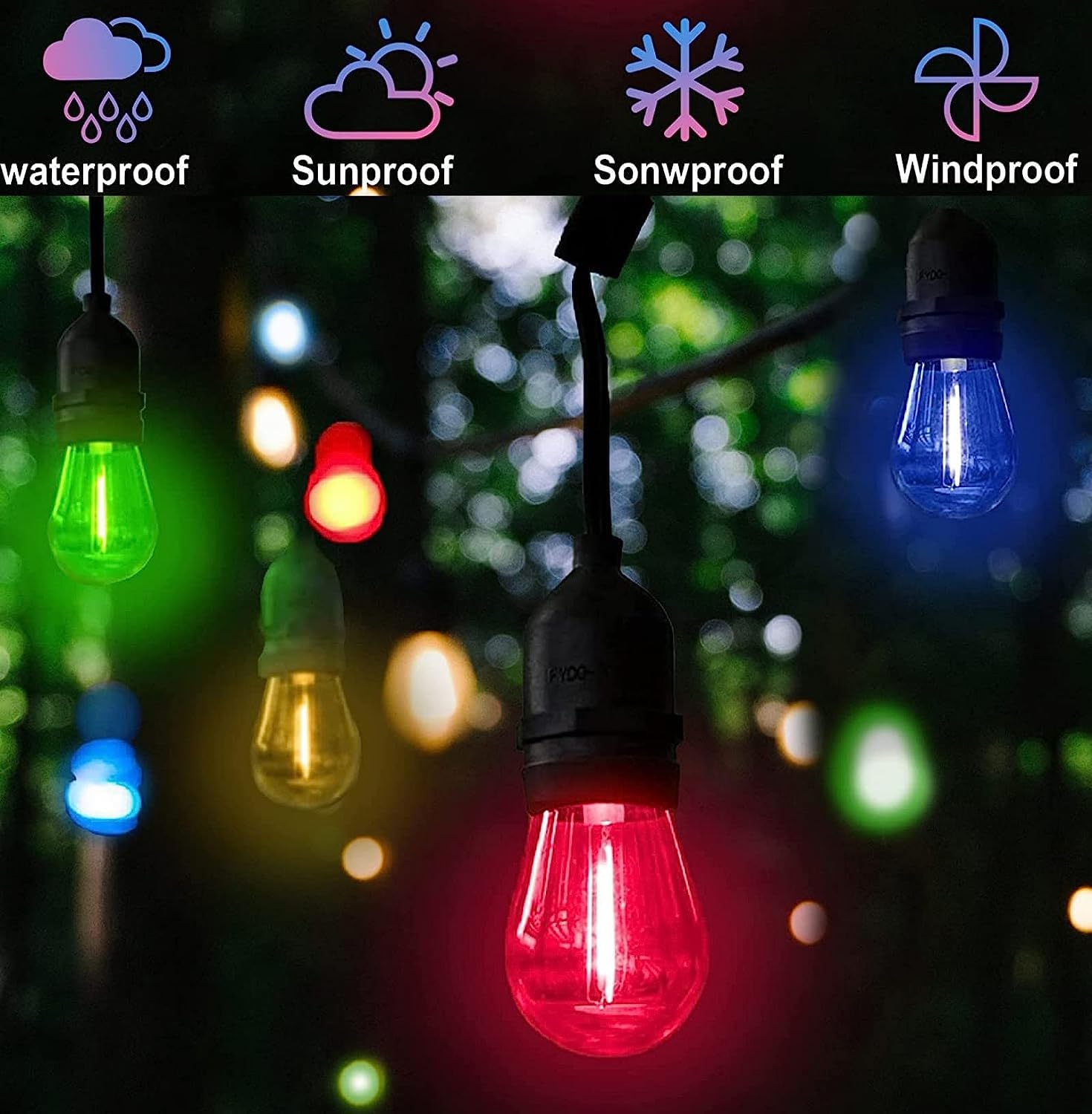 Minsily Sxminer 15 Pack S14 Led Bulbs Red 1W Led Replacement Bulbs For Outdoor String Light Bulbs E26 Base Edison Bulb Plastic Led Decorative Bulbs For Outdoor String Lights Home Patio Christmas Decor(Red)