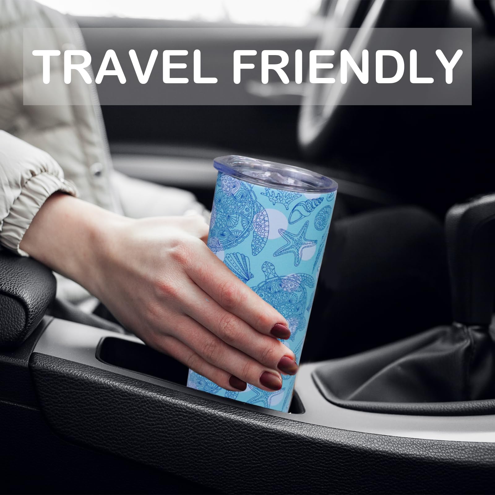 Sea Turtle Tumbler With Lid And Straw 20 Oz Insulated Sea Turtle Skinny Tumbler Stainless Steel