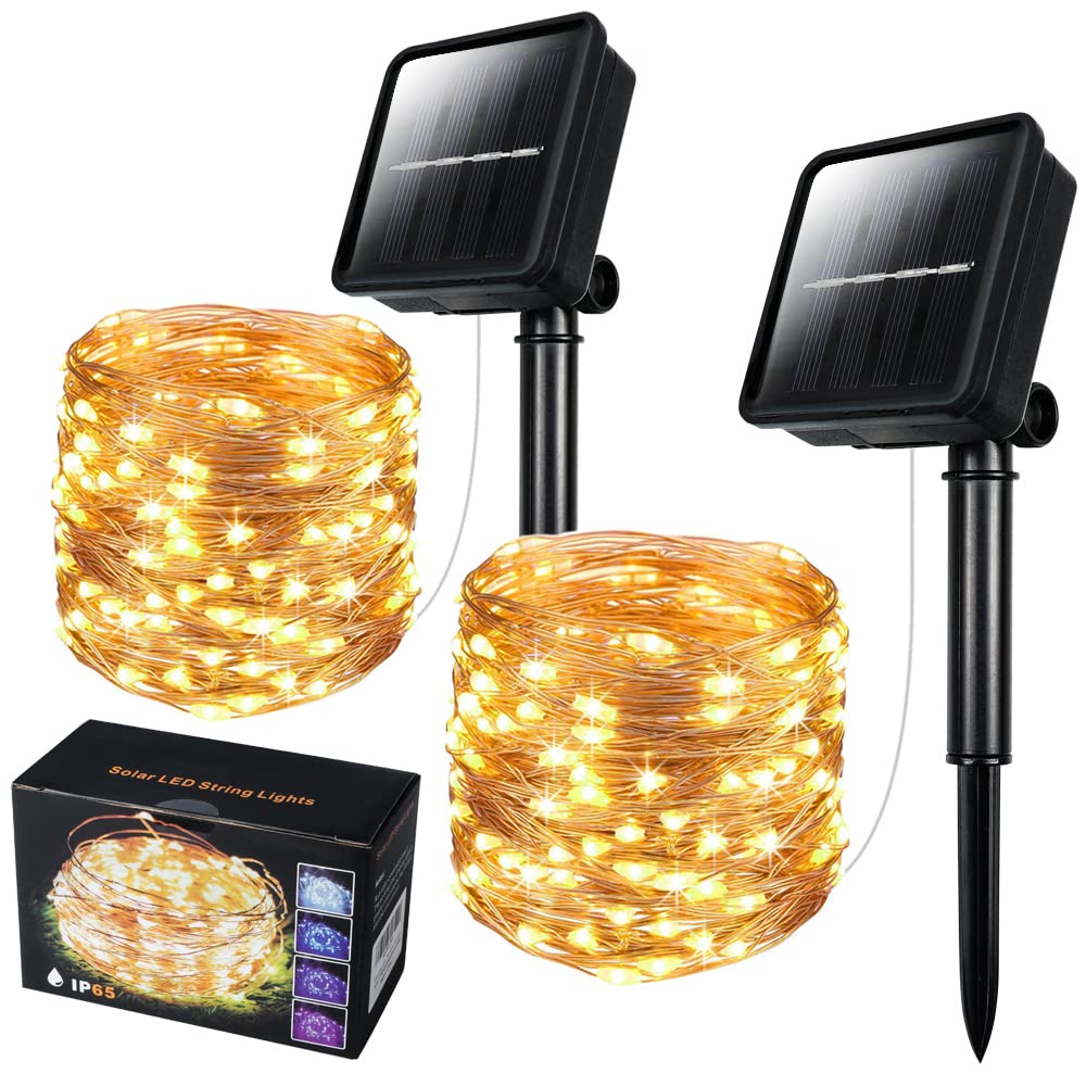 Zhijian 2 Pack Solar String Light Outdoor, 78 Feet 240 Led Outdoor Waterproof Copper Wire 8 Modes Fairy Lights For Garden, Christmas, , Wedding, Party
