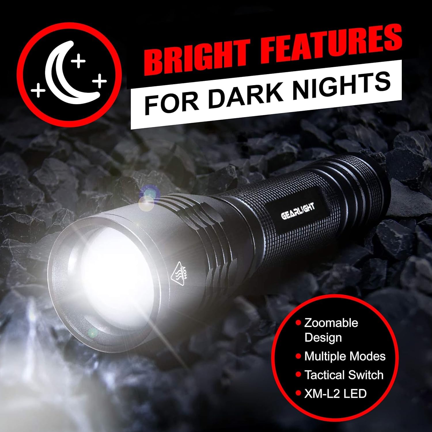 Gearlight S2000 Led Flashlight High Lumens - Super Bright, Powerful, Mid-Size Utility Flashlight For Outdoor Activity & Emergency Use