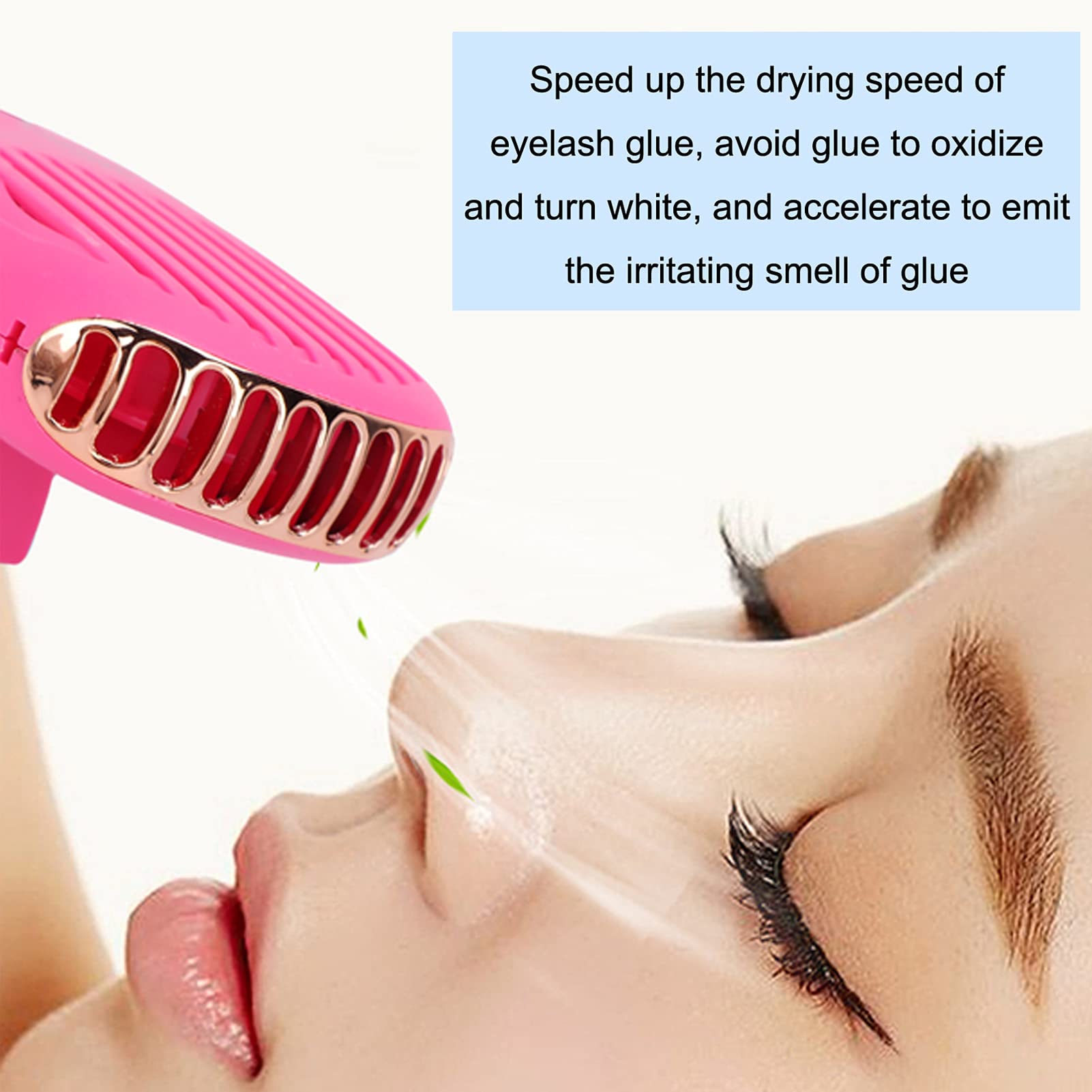 Eyelash Fan For Lash Extensions Multi‑Functional Portable Handheld Usb Fan Bladeless Rechargeable