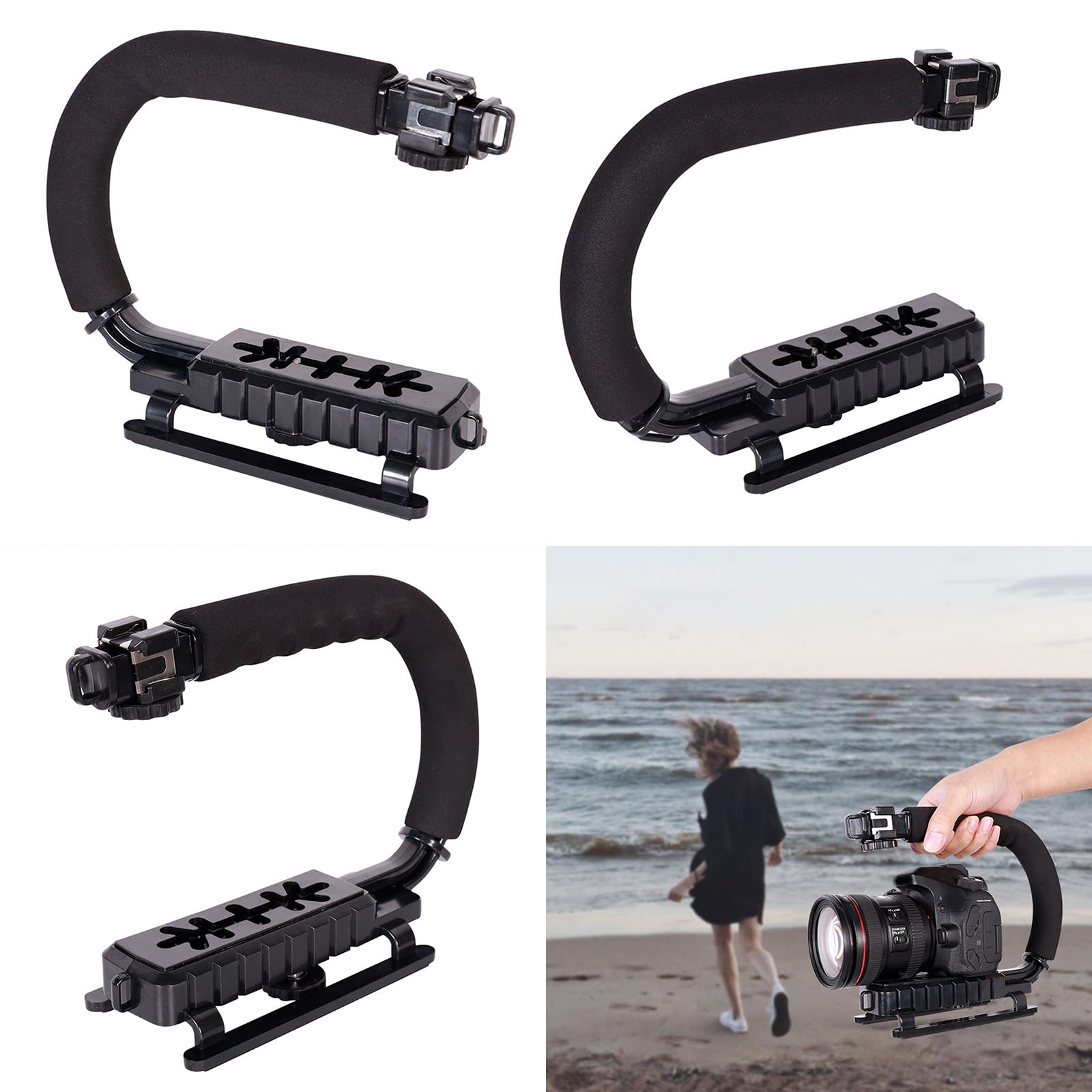 Rumds Camera Stabilizer Handheld U-Grip With Anti-Skid Design And Cold Shoe Mount Lightweight For Stable Video-Photo