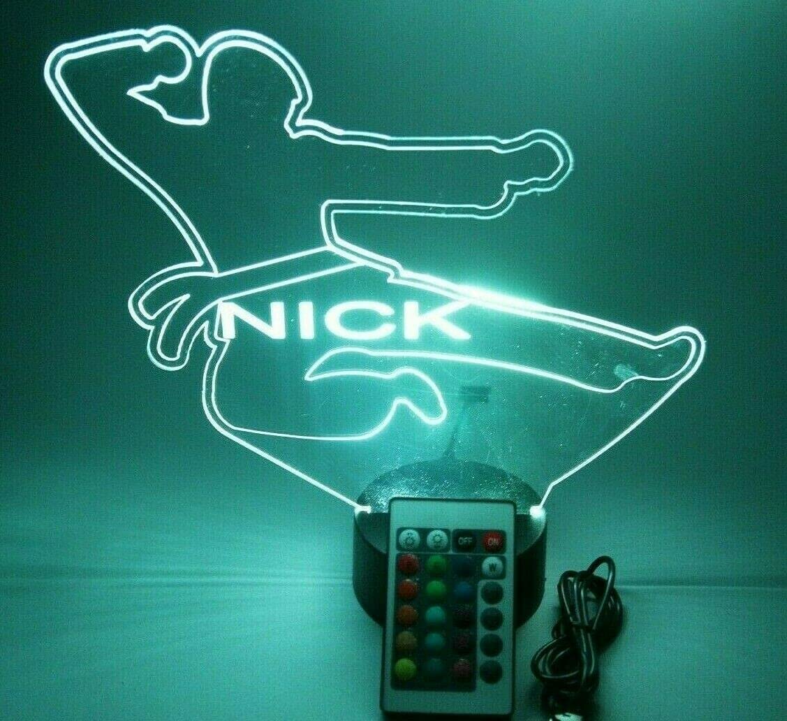 Mirror Mania Karate Night Light Up Table Desk Lamp Led Engraved Martial Arts Custom Name Personalized Karate Do Table Lamp, With Remote, 16 Color Options, Dimmer, It'S Wow, Great