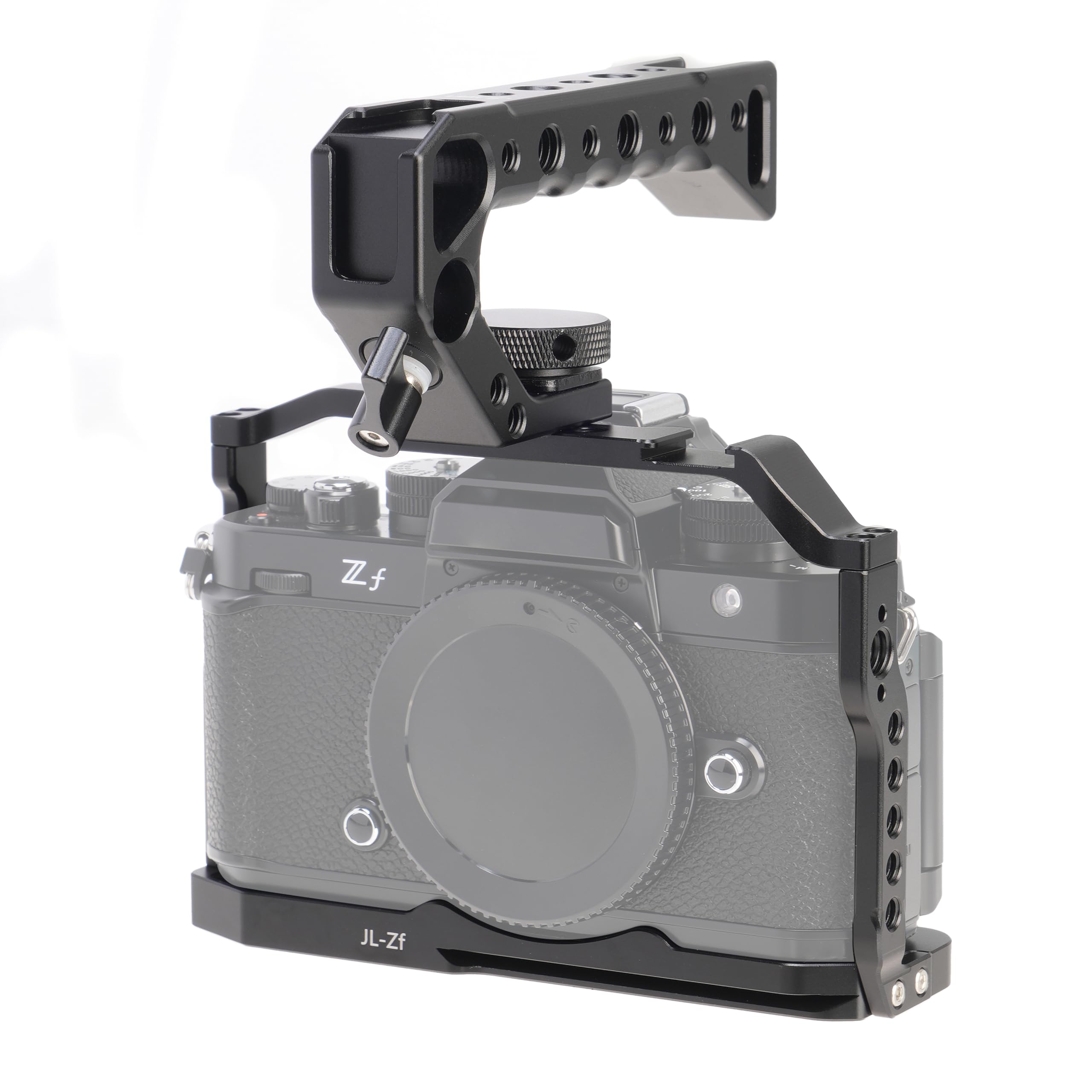 Fotga Zf Camera Cage + Top Handle For Nikon Zf Mirrorless Camera Vlog Video Shooting Film Making With 1/4"-20 3/8"-16 Holes Cold Shoe Mount,Arri Handle Locating Hole,Camera Locating Pin