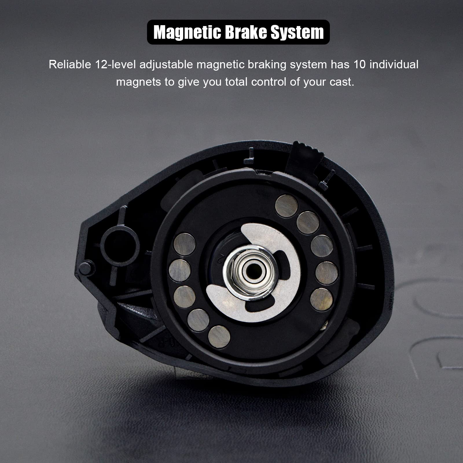 Camekoon Bahamut 400 Baitcaster Reels, Large Capacity For Jigging, 10+1 Stainless Steel Bearings, 35 Lbs Drag, 4.5In Long Power Handle, Carbon Fiber Frame And Side Covers, Baitcasting Fishing Reel