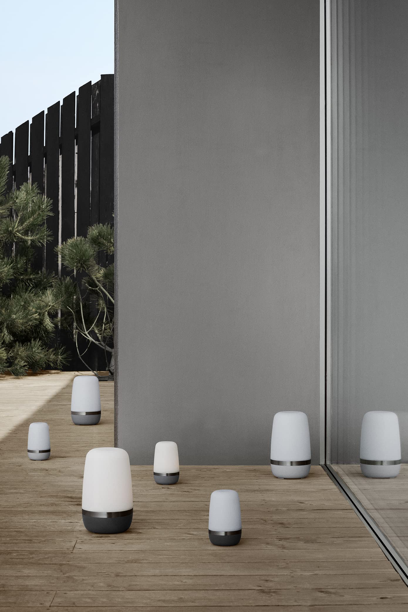 Blomus Spirit Led Battery Outdoor Lamp Rechargeable Table Lamp With Usb Cable Size S (Warm Grey)