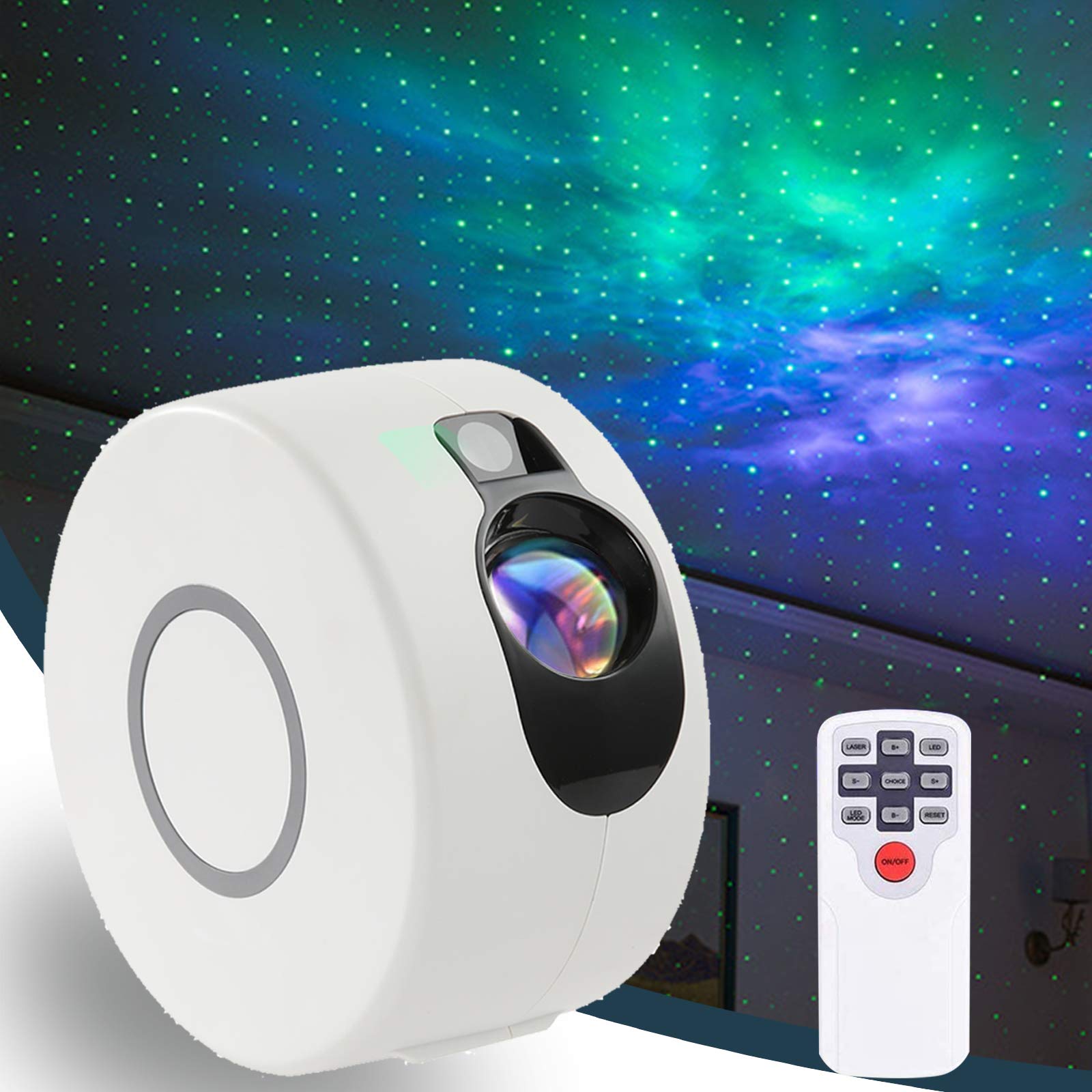 Driono Starry Night Light Projector – Remote Control Rotating 7 Color Modes Optional Galaxy Night Light Nebular Cloud And Star Projector, Rbg/Speed/Brightness Adjustable