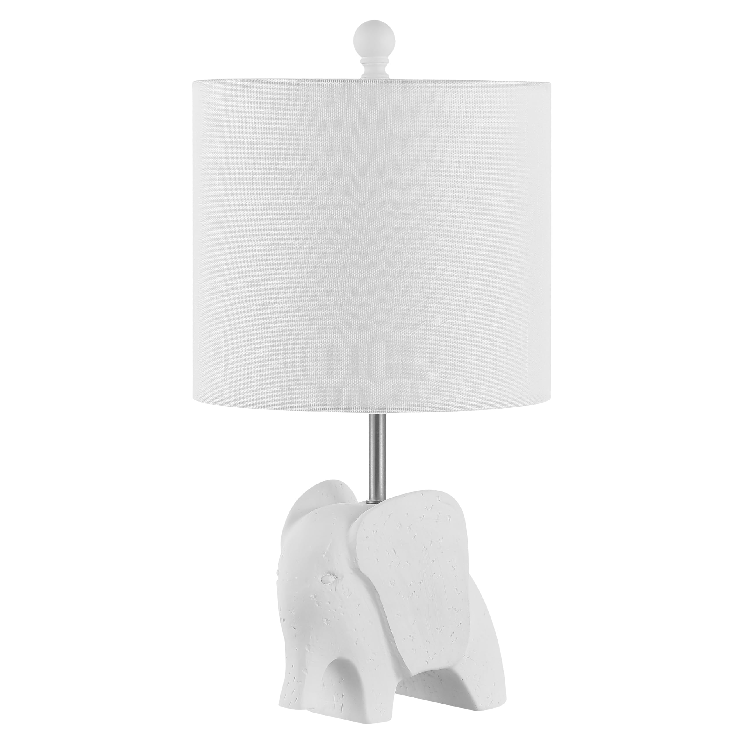Jonathan Y Jyl1143D Koda 17.5" Eclectic Southwestern Resin/Iron Elephant Led Kids Table Lamp Global, Transitional, Rustic, Office, Living Room, Dining Room, Bedroom, Hallway, Foyer, White