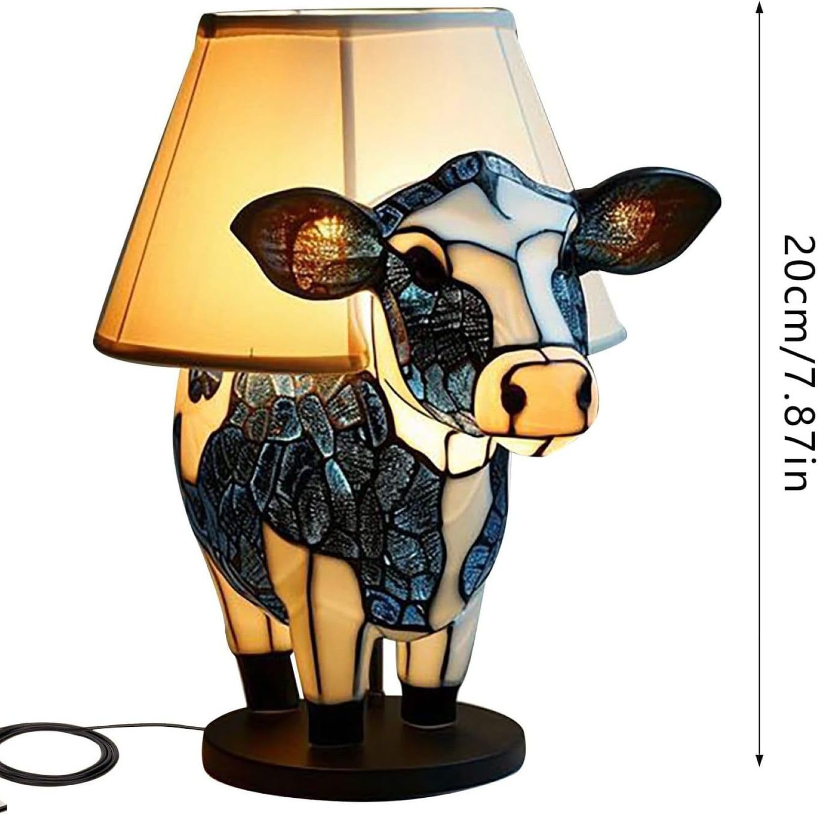 Wioilyoy Cow Desk Lamp Usb Bedside Animal Night Light, Living Room Lighting Cow Desk Light, Living Room Bedroom Bedside Lamp, Dormitory Office Light, Girl Mom