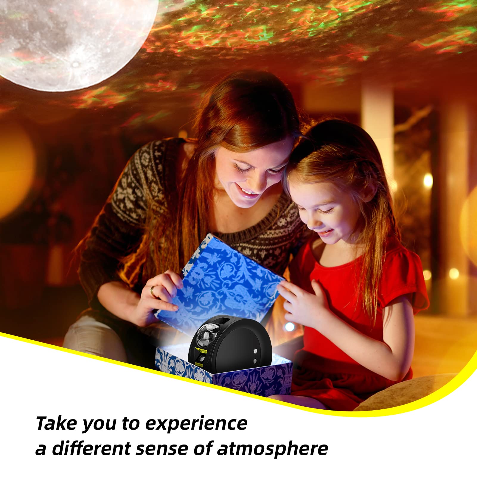 Kivotac Galaxy Star Projector With Remote Control, Adjustable Brightness, Time Setting - For Bedroom, Gaming, Home Theater Ceiling