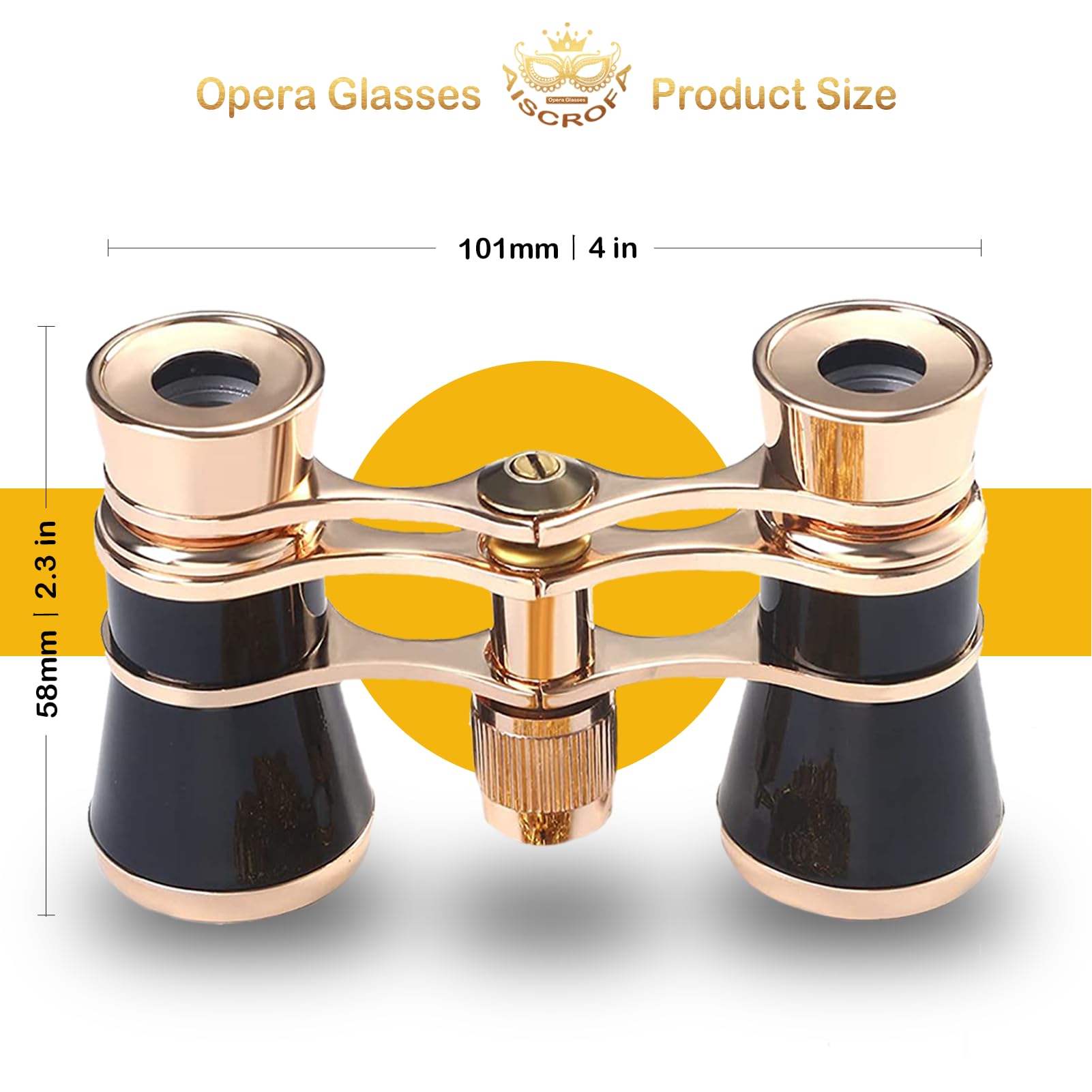 Aiscrofa Opera Glasses,3X25 Theater Binoculars With Foldable And Extendable Handle,Mini Binocular Compact Lightweight,Portable Theater Glasses For Adults Kids Women In Musical Concert
