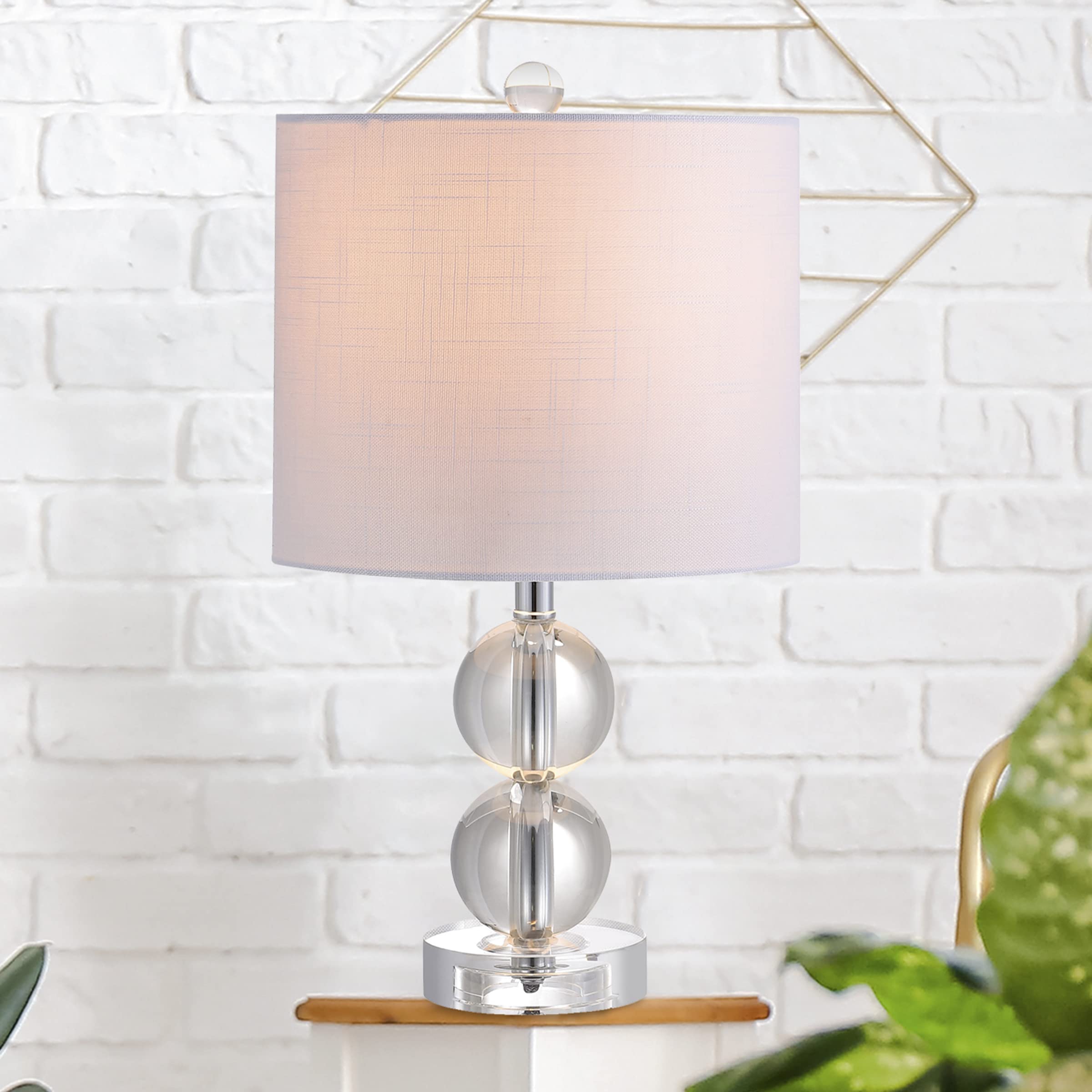 Jonathan Y Jyl2057A Brooklyn 17.5" Crystal Led Table Lamp Contemporary Transitional Bedside Desk Nightstand Lamp For Bedroom Living Room Office College Bookcase Led Bulb Included, Clear