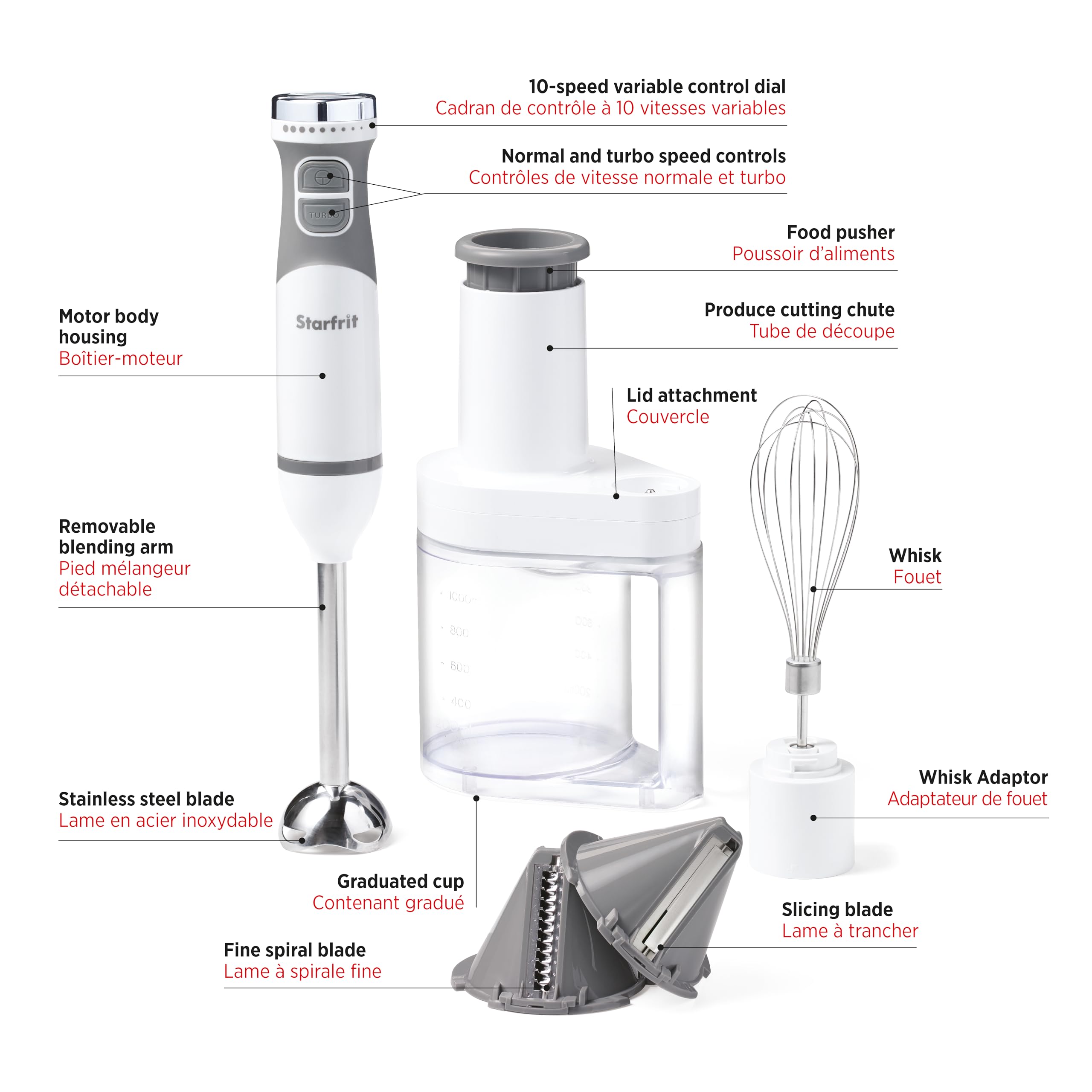 Starfrit 250-Watt 4-In-1 Hand Blender