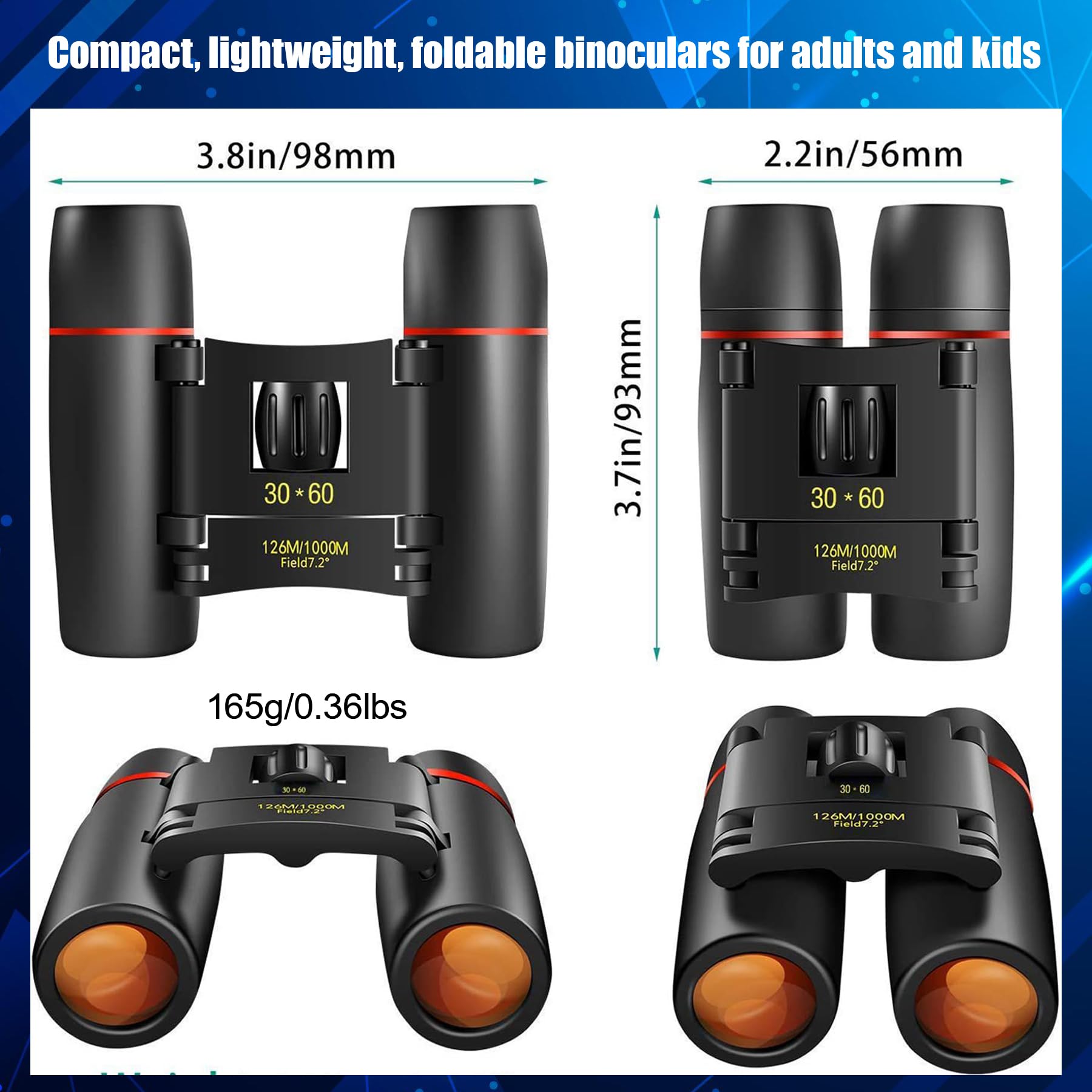 Yourelexit Binoculars For Adults, Compact Small Pocket Mini Travel Binocular For Bird Watching Concert Theater Opera High Powered Electronic Cruise Ship Essentials Norwegian Alaska Must Haves Hiking Camping Gear