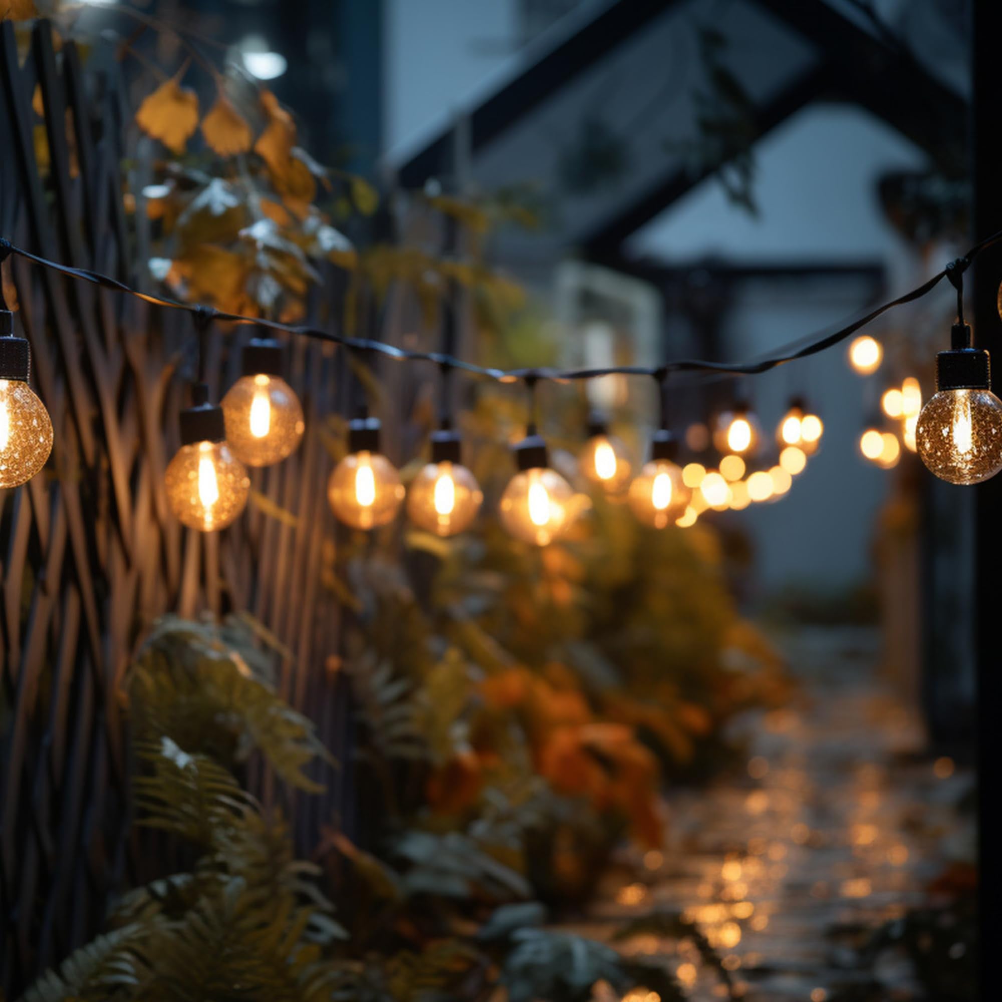 Guangyue G40 Led Solar Replacement Bulbs,1W Equal To 5W, Plastic E12 Screw Base Shatterproof & Waterproof Globe Bulbs Light For Outdoor String Lights,Patio Cafe Bistro Decor, Dc 3V,2700K Warm White,25 Pack