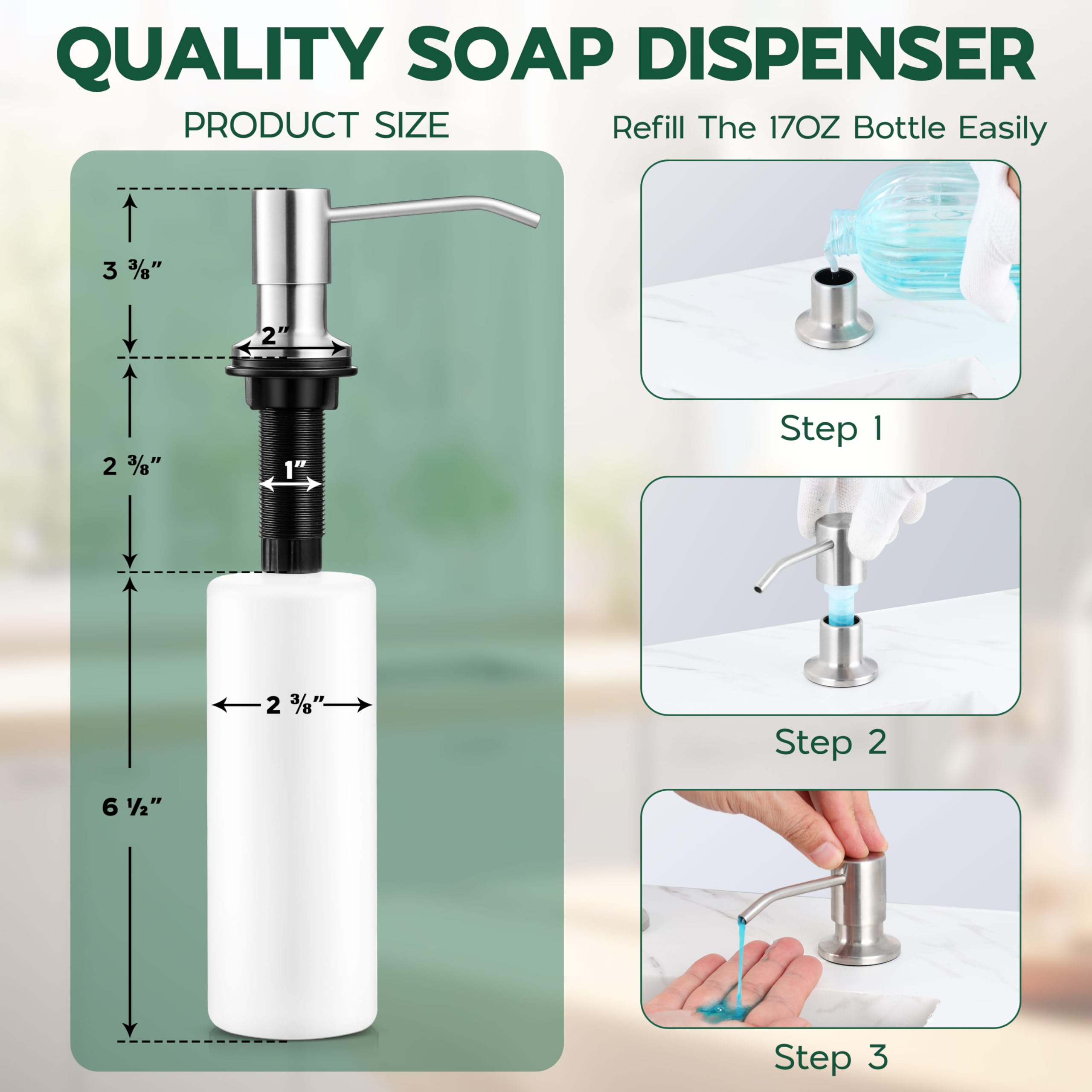 Onader Brushed Nickel Kitchen Faucet With Pull Down Sprayer Stainless Steel Farmhouse Rv Kitchen Sink Faucets With Soap Dispenser