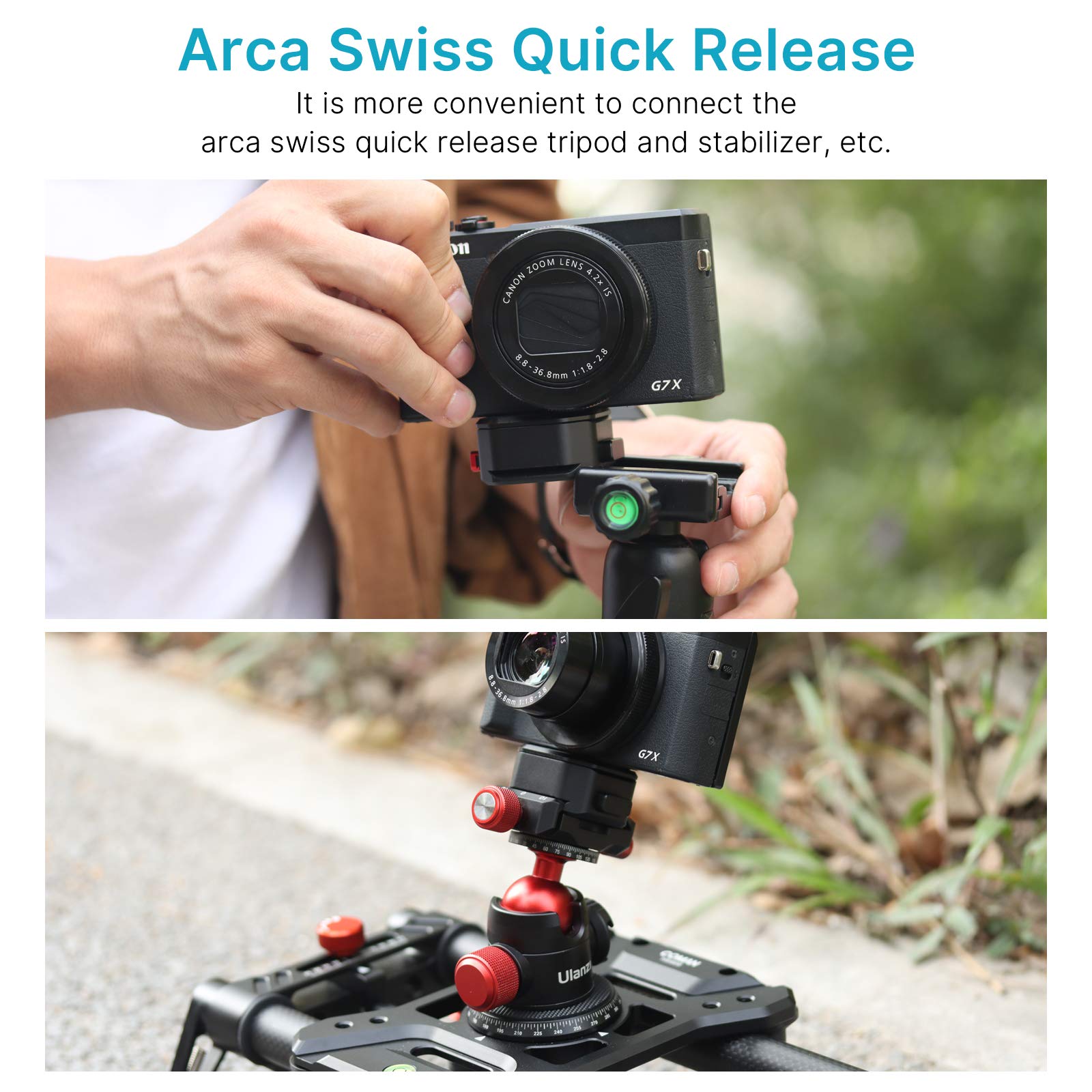 Uurig Claw Quick Release Plate Camera Mount W Arca Swiss Slot, Dslr Stabilizer Adapter Compatible With Sony/Nikon/Canon Cameras Zhiyun/Dji Gimbal/Slider/Tripod Plate 1/4" Screw Video Shooting