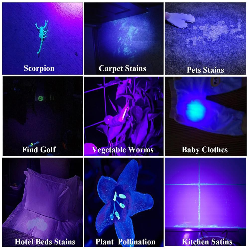 Vastfire Blood Tracking Light For Deer 365Nm Uv Flashlight Rechargeable Blacklight Flashlights Powerful Lumen Professional-grade, Black Light For Pet Urine Detection