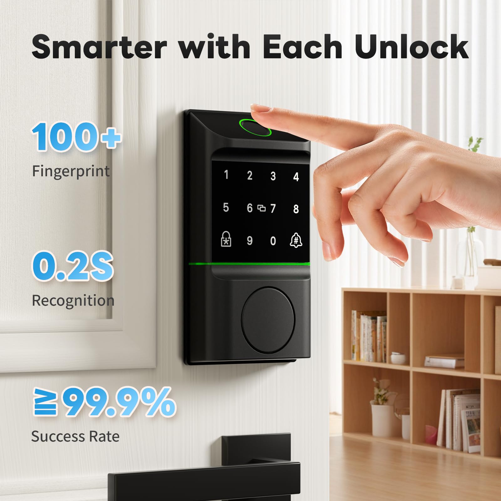 Gguu Smart Lock For Front Door, Keyless Entry Door Locks With Keypad, Fingerprint Door Lock Deadbolt, App Control, Ip53 Waterproof,Easy Install
