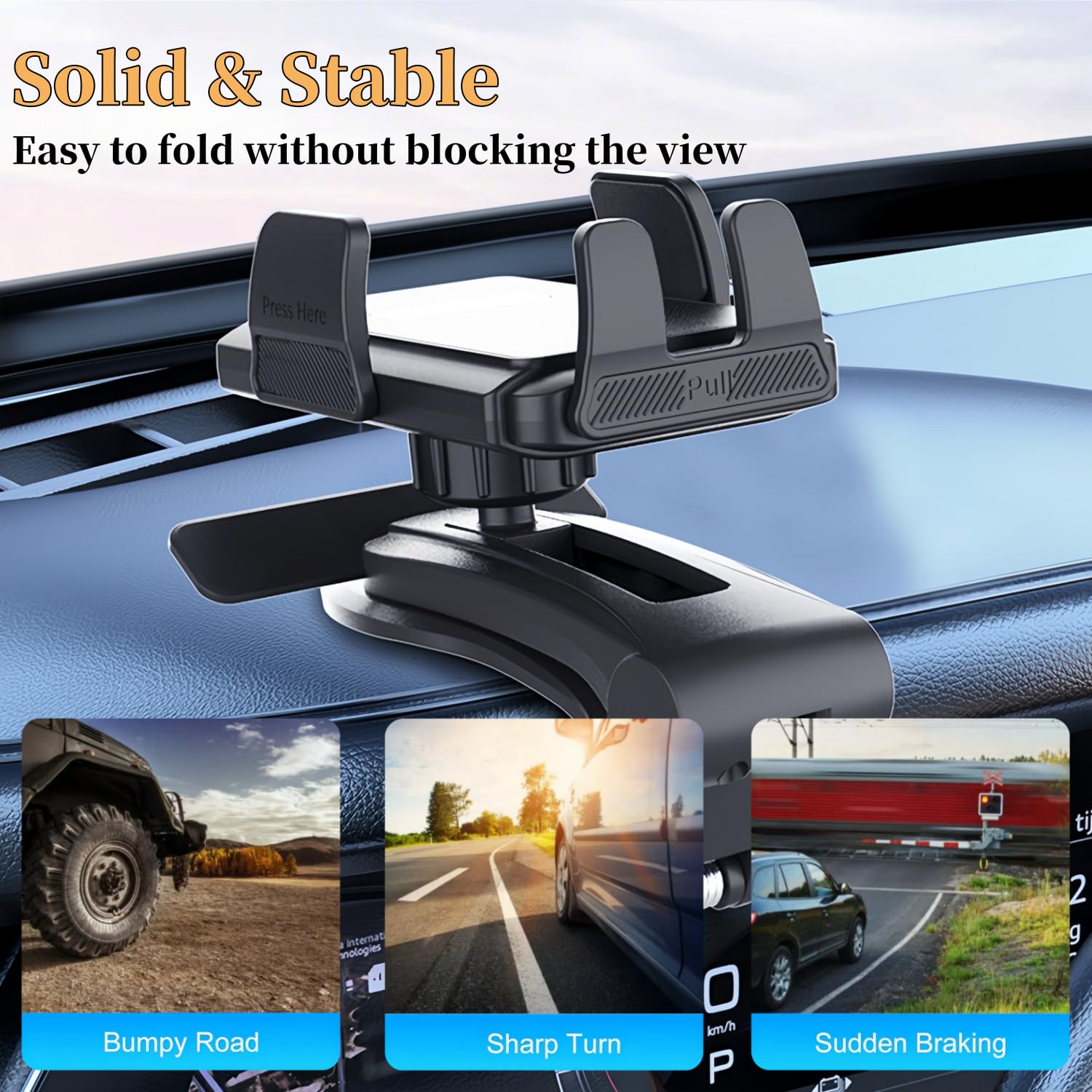 Dmjwan Car Phone Holder 360 Degree Rotatable - Dashboard Mobile Phone Holder Car Clip Holder Car Phone Mount Suitable For 4 To 7 Inch Smartphones