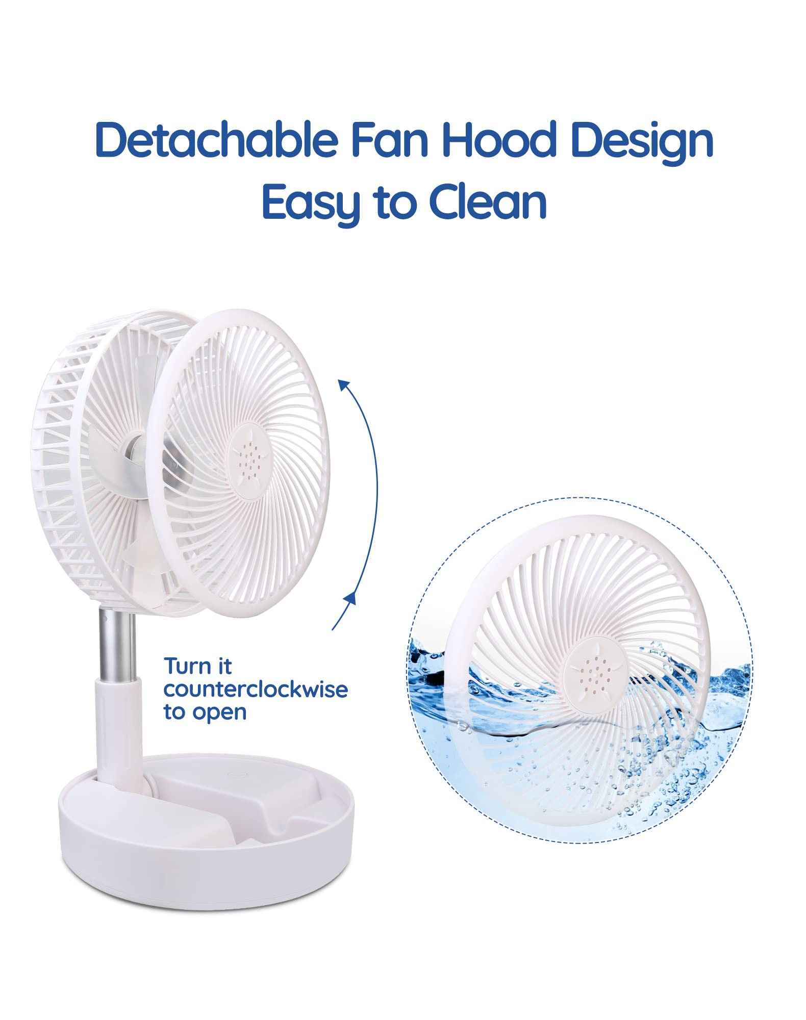 Primevolve Battery Operated Fan,Portable Rechargeable Usb Floor Table Desk Fan With Adjustable