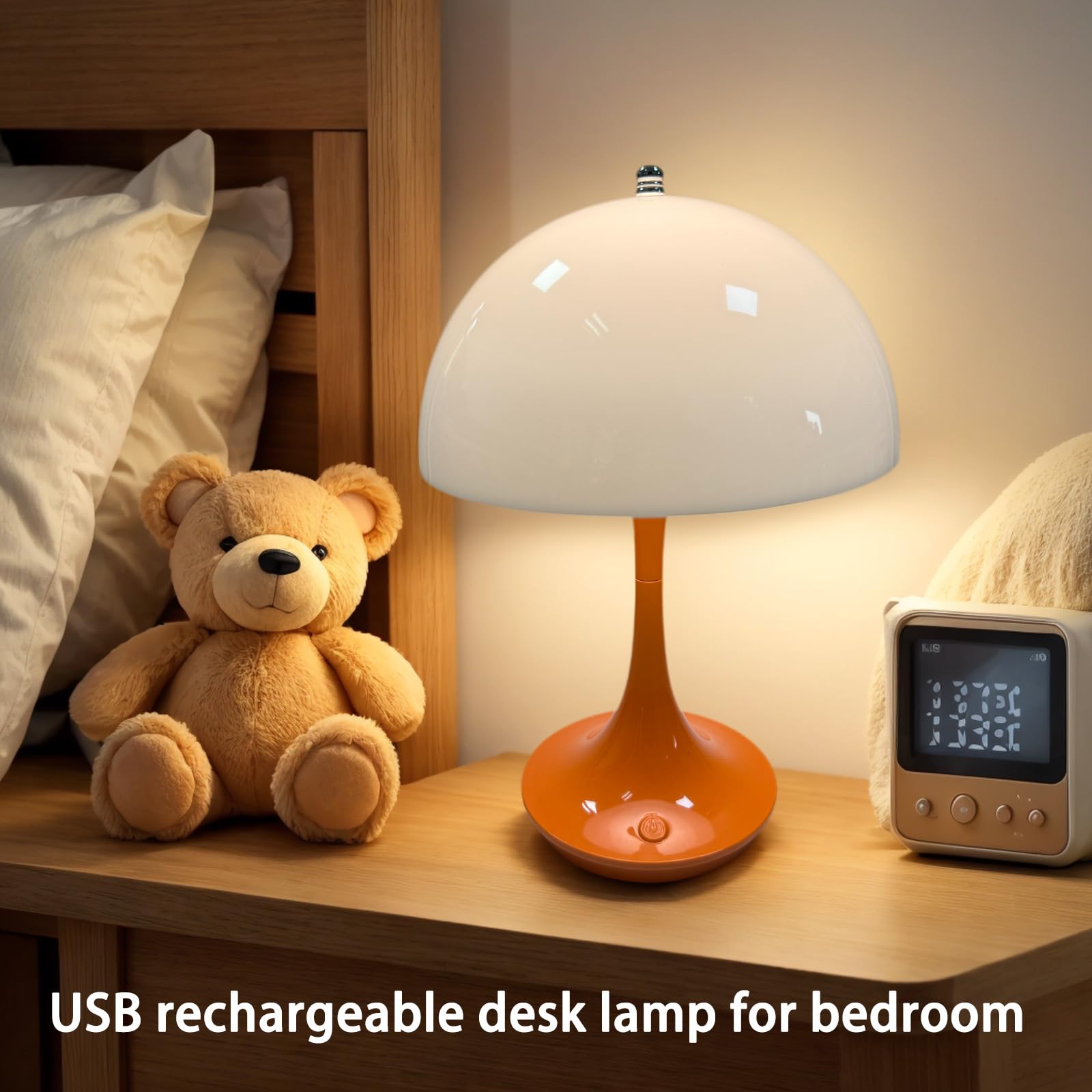 Bwhshk Portable Led Table Lamp With Touch Sensor,Living Room Desk Lamp, Night Light For Bedroom Td007 (Orange)