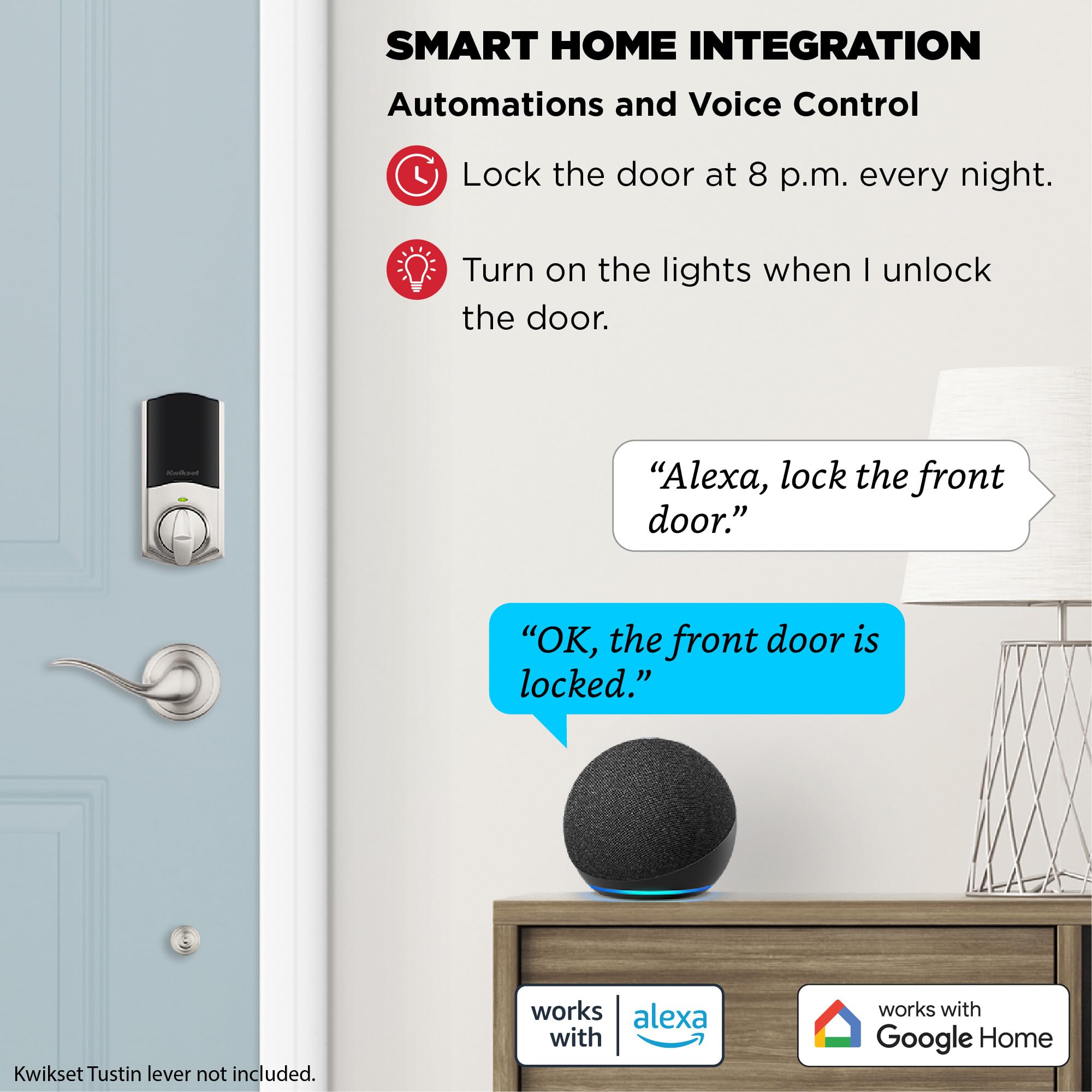 Kwikset Halo Touch Fingerprint Wi-Fi Smart Lock, Keyless Entry Door Low Profile Deadbolt, Geofence Auto-Unlock, Grade Aaa , No Hub Easy Install, Satin Nickel Lifetime Finish , Arch