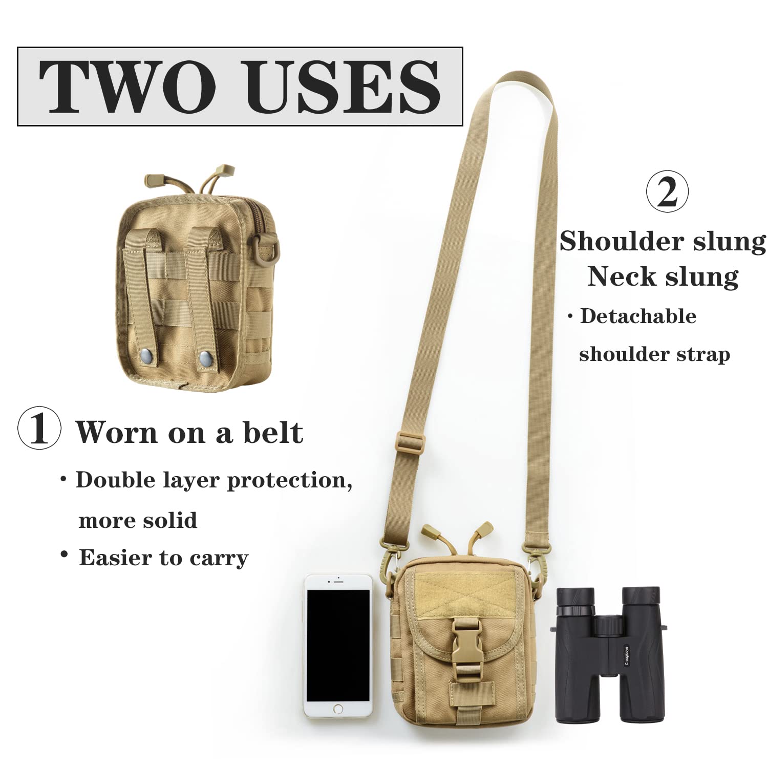 C-Eagleeye Camo Binocular & Rangefinder Case,Life Waterproof, Inside The Foam Cushion Shockproof, Suitable For Hunting Hiking Travel To Carry（Binoculars Below 42Mm For General Use）