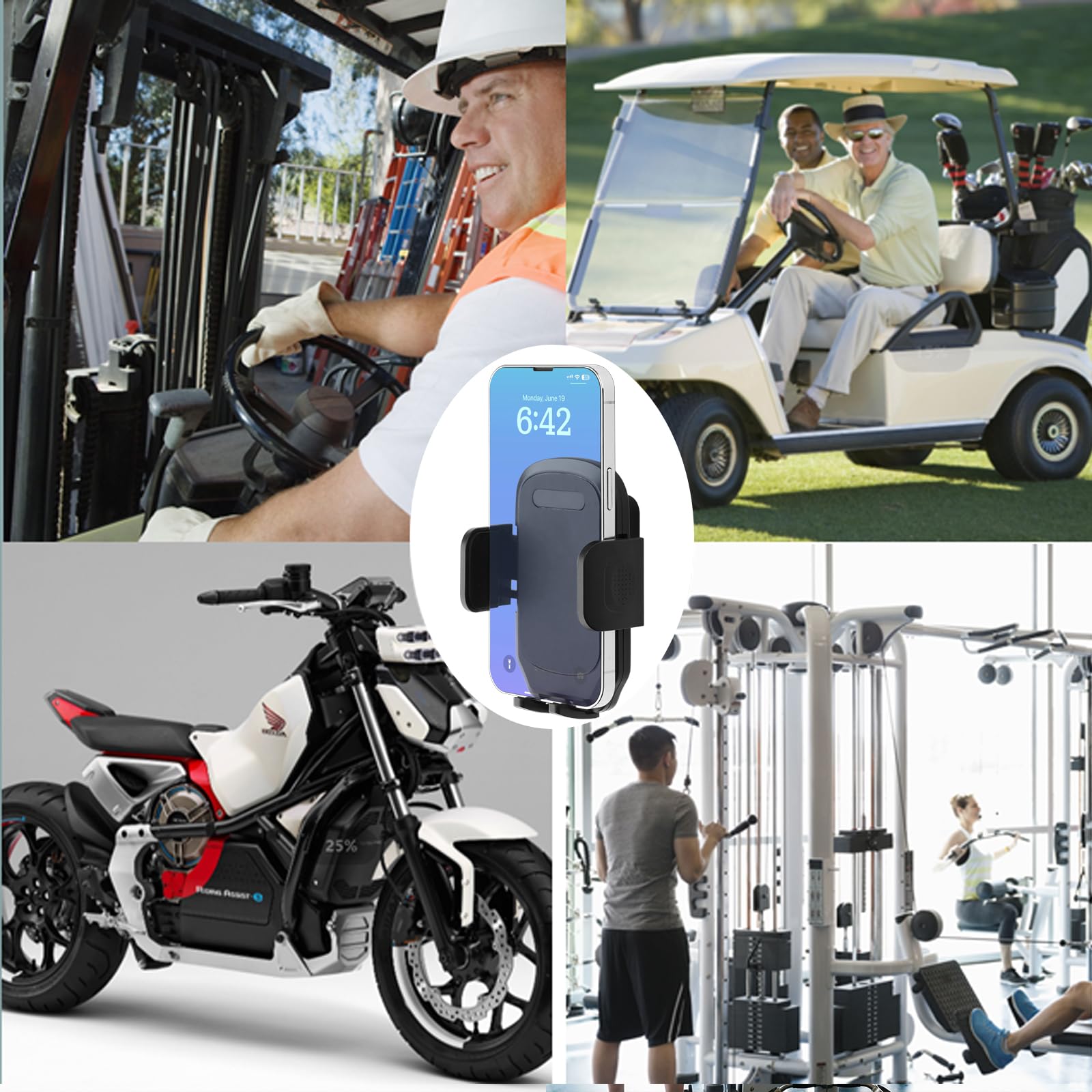 Uyodm Golf Cart Magnetic Phone Holder Mount, Ultra Strength 6N52 Magnets Cell Phone Caddy Compatible With Ezgo Club Car Yamaha,Fit For Most Smartphone,Thick Case Friendly