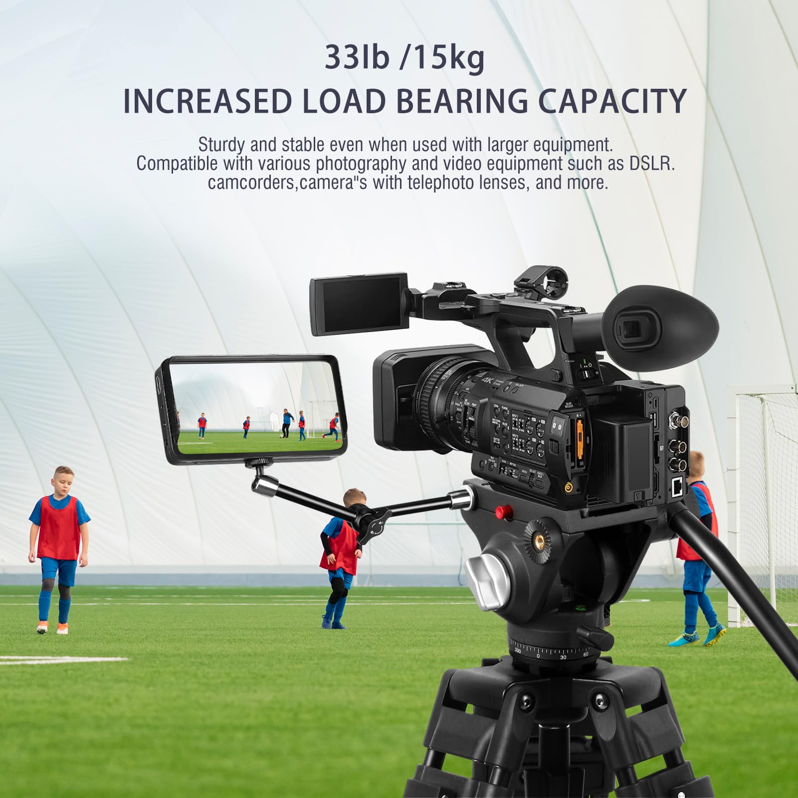 Nietoto 72"/183Cm Video Tripod Heavy Duty Tripod With 360° Fluid Head, Professional Aluminum Tall Camera Video Tripods Compatible With Canon Nikon Sony Dslr Camera Camcorder Telescope Bnoculars (Load 33Lb)