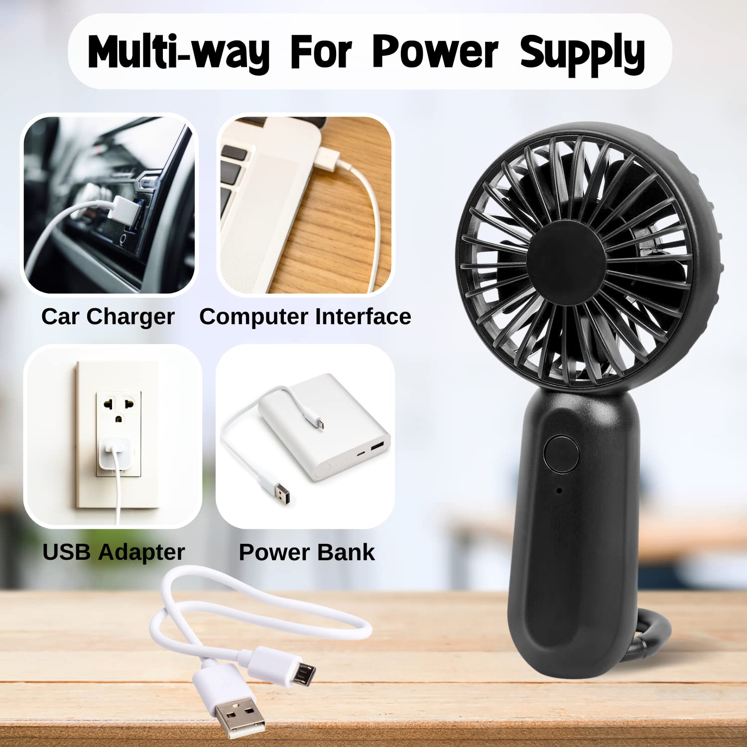 Handheld Fan-Mountaineering Portable Mini Usb Fan,Hangable Portable Folding Pocket Fan