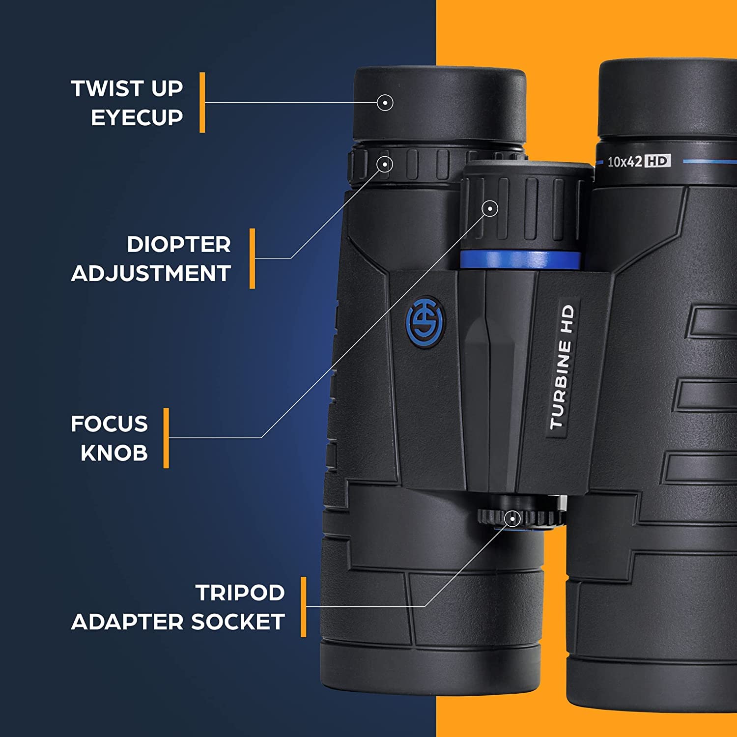 Trusted Sporting Optics Tso Turbine 10X42 Roof Binocular With Eye Relief For Adults And Kids, Rainproof, High-Powered Binoculars For Birdwatching, And More