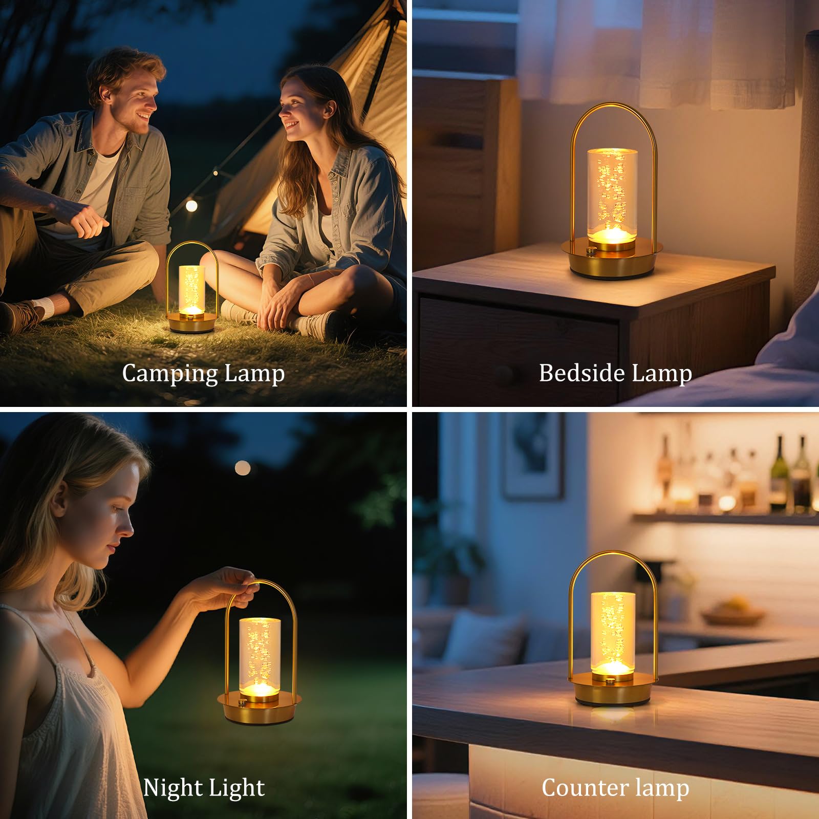 Hulknpee Cordless Table Lamp,Rechargeable Battery Operated Lamp Small Touch Bedside Led Lamps For Living Room Camping Nightstand,3 Color Temperatures Dimmable