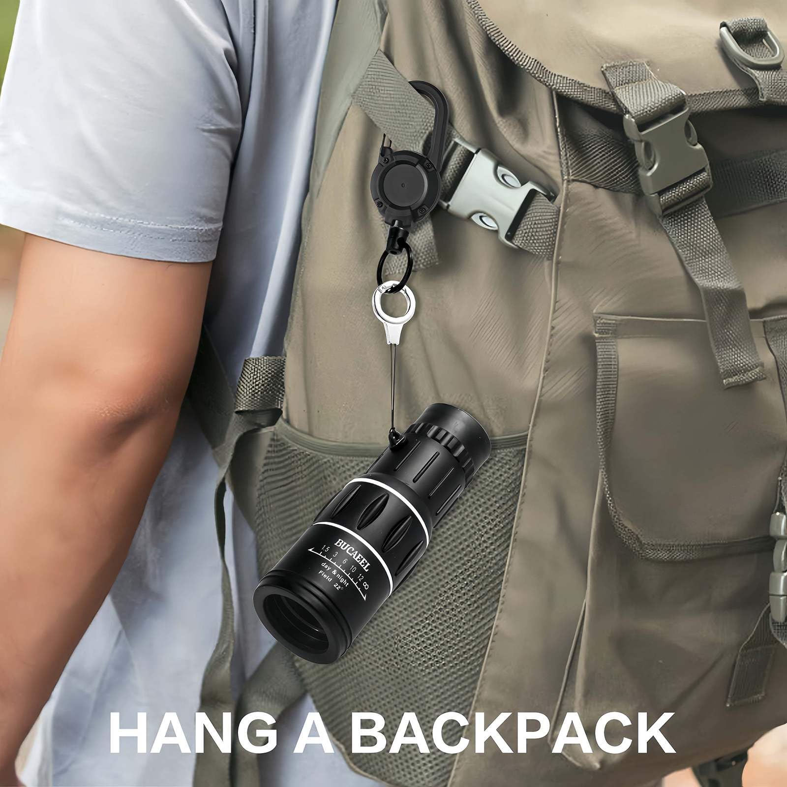 Ylq Monocular Telescope12×50 High Power Monocular For Adults With  Box & Carabiner Clip，Compact Pocket Travel Monocular Scope, Portable Lightweight Monocular For Bird Watching, Hiking, Concerts