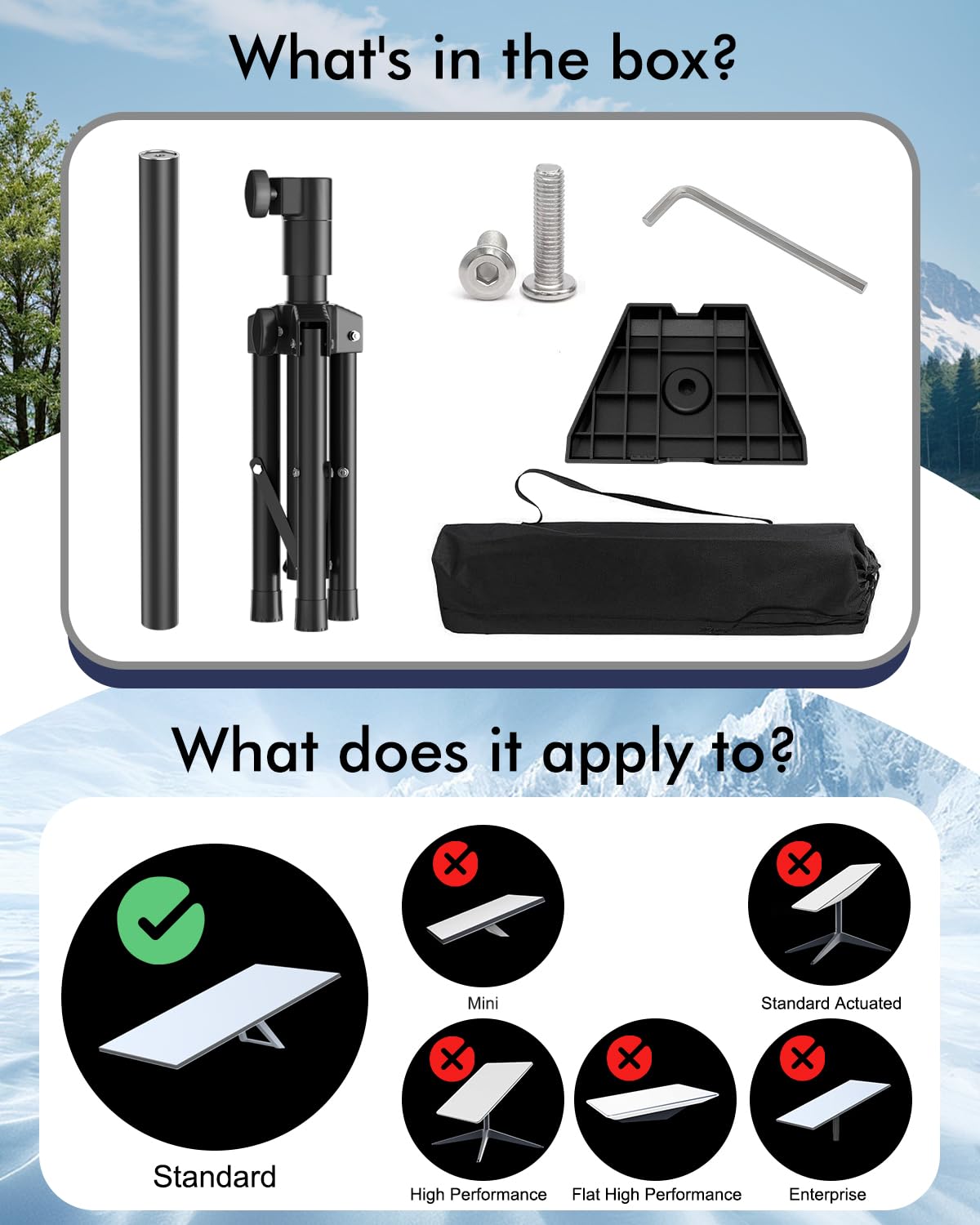 Forging Mount Starlink Gen 3 Tripod Mount Stand, Outdoor Portable Starlink Gen3 Mounting Kit For Camping Rv Travel, Adjustable Tripod With Pipe Adapter Easy Installation Of Starlink Internet Kit Satellite
