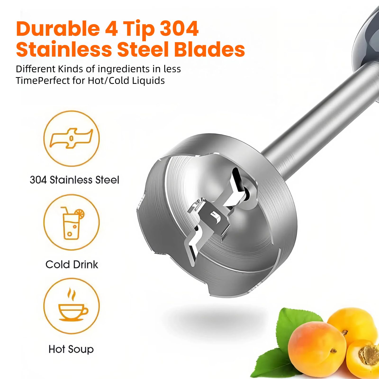 Celenature Immersion Blender Handheld, 1000W 7-In-1 Heavy Duty Motor, 12 Speed & Turbo Mode, Stainless Steel Blades, Includes Whisk, Frother, 800Ml Beaker, 600Ml Chopper For Smoothies, Soup